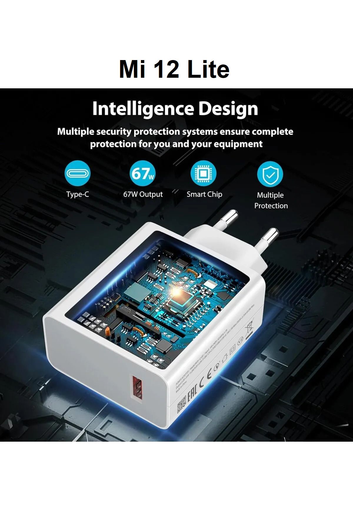 ERMER Mi 12 Lite Modeli İçin 67W Süper Hızlı Şarj Aleti