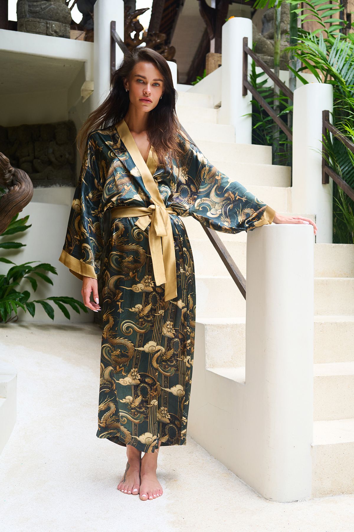 Dear Deer Golden Warlord Kadın Uzun Kimono