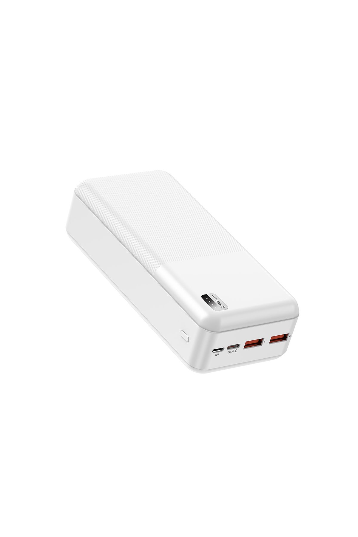 Canpay LED Göstergeli 30000 mAh Powerbank ((PD 22.5W & QC 3.0 Hızlı Şarj Çift USB ve Type-C Çıkışlı)) Beyaz