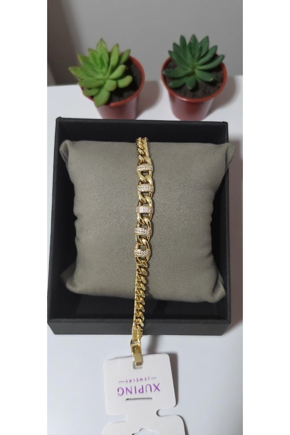 XUPING JEWELRY 14 Ayar Altın Kaplama, Taşlı Zirkon Bileklik