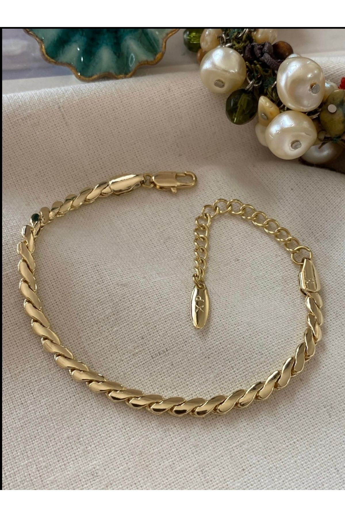 BEKLEMİN TAKILARI Xuping 14K WAVE MODEL BİLEKLİK 18 cm + 3 cm uzatma eki