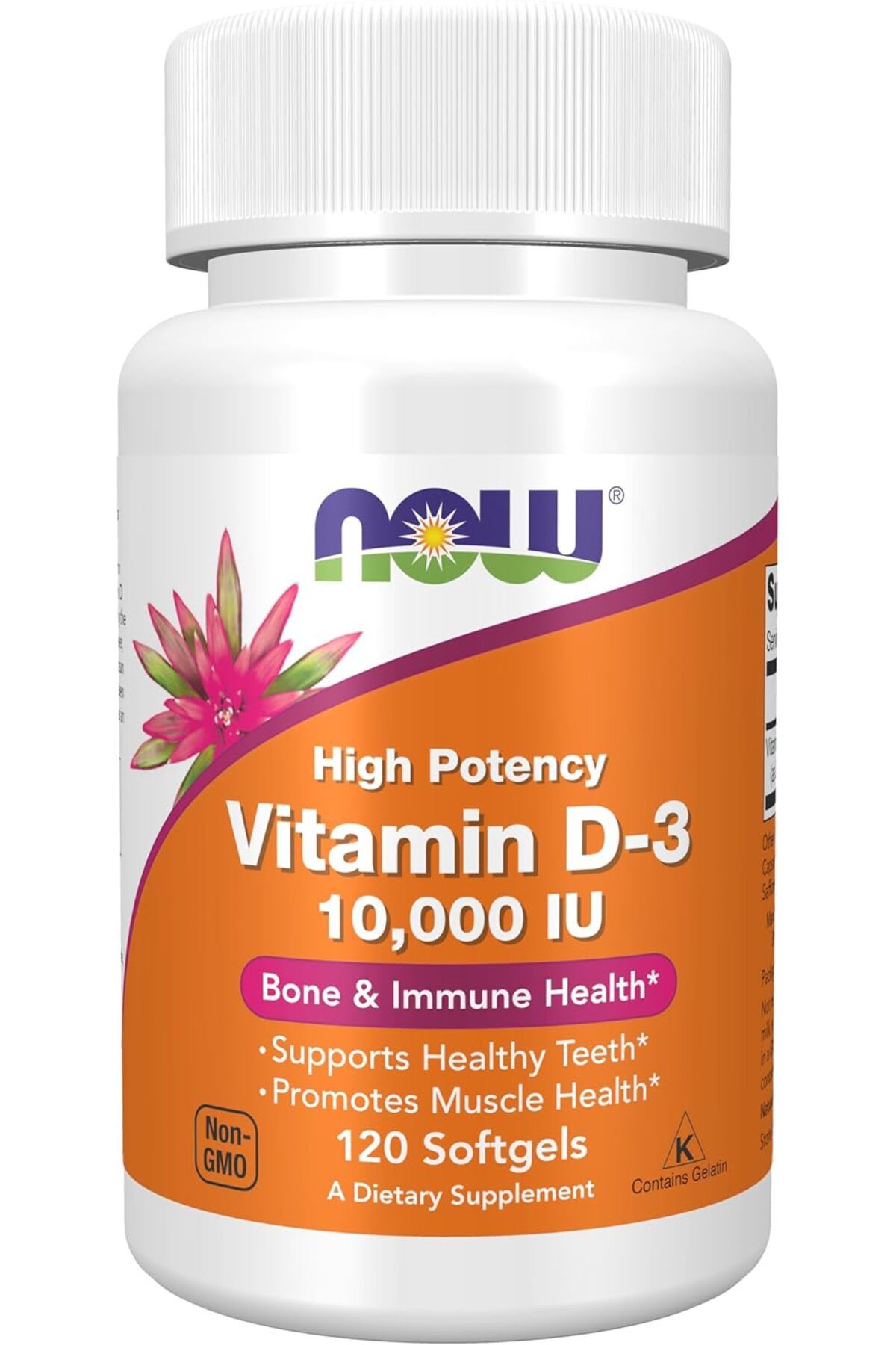 Now Foods Vitamin D-3 D3 Max Potency, 10,000 IU Cholecalciferol From Lanolin Bone & Immune Health Muscle