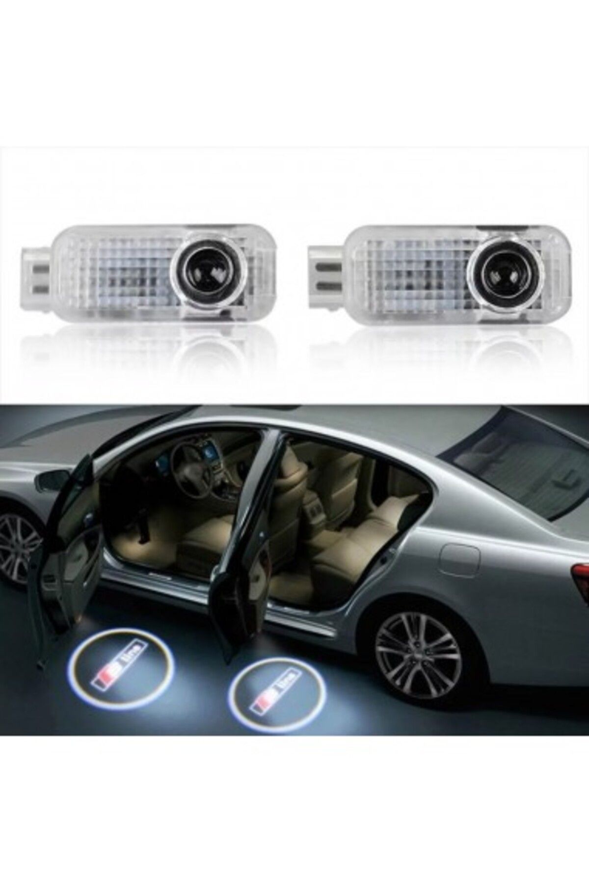 Xenon Bright-Set de 2 proiectoare logo uși Audi S-LINE A1, A4, A5, A6, A8, TT, R8, Q5, Q7 5