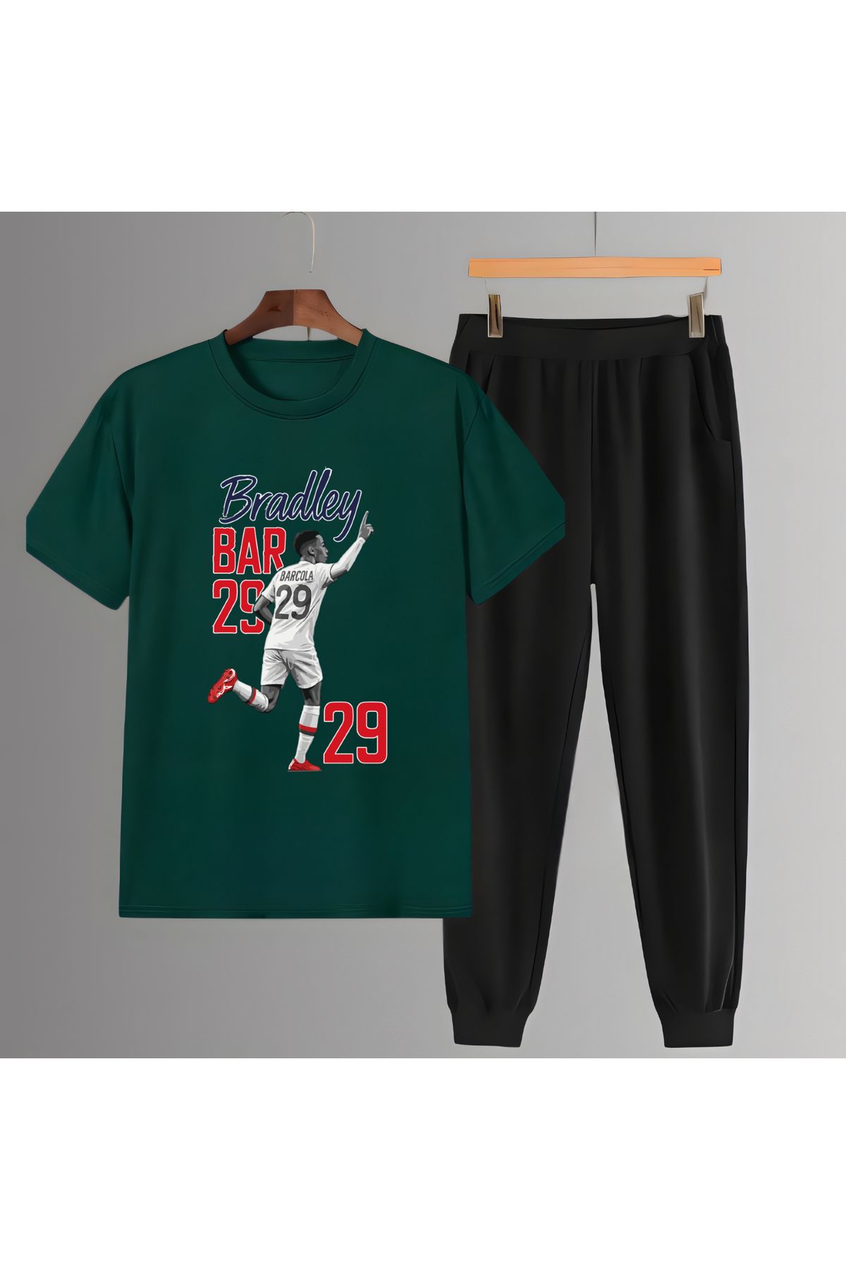Biy Store Bradley Barcola forma görsel baskılı unisex kısa kollu erkek tişört kadın t-shirt eşofman takımı