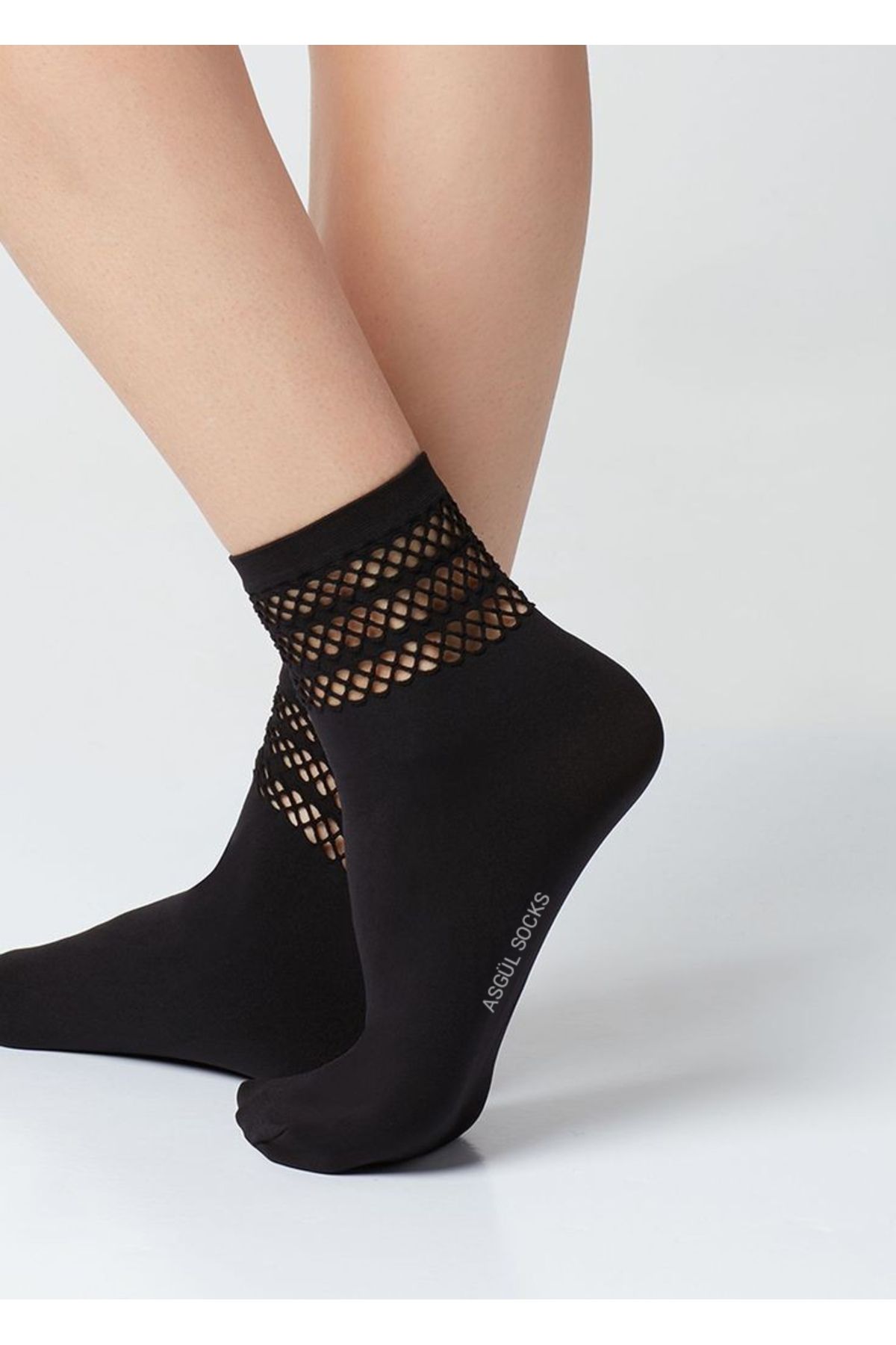 ASGÜL SOCKS File detaylı kadın çorap 3 çift
