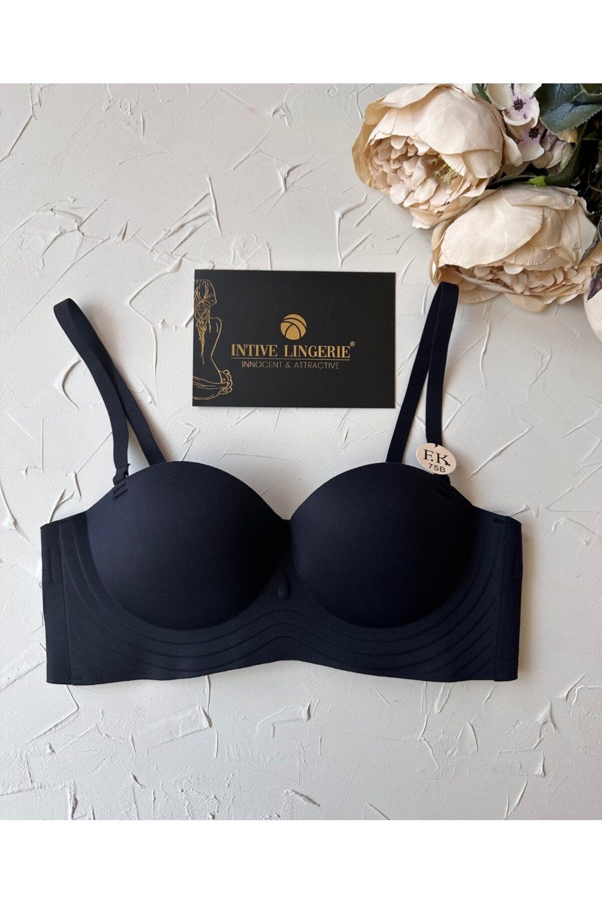 İntive Lingerie Lady Baby Straplez Kesim Destekli Dikişsiz Balensiz Toparlayıcılı İthal İz Yapmaz Sütyen