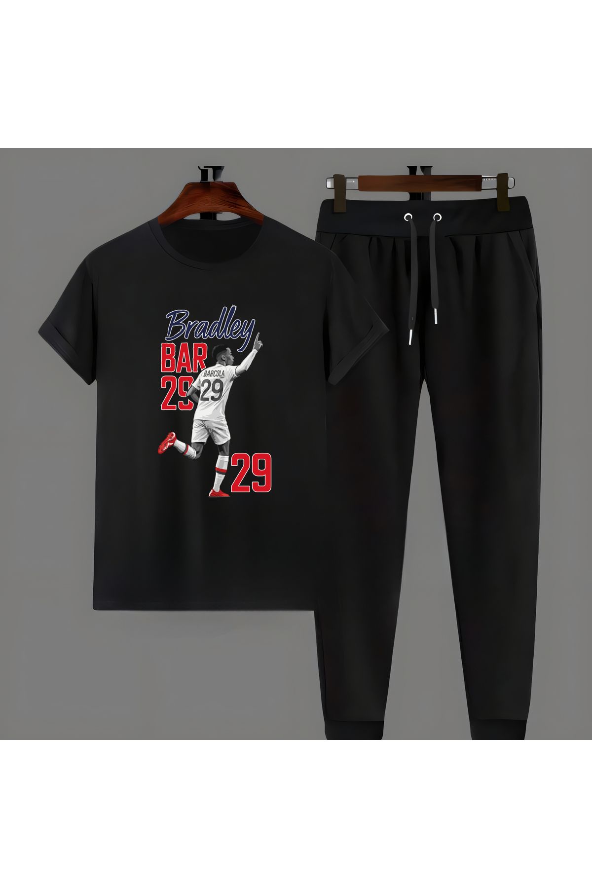Biy Store Bradley Barcola forma futbol baskılı unisex kısa kollu erkek tişört kadın t-shirt eşofman takımı