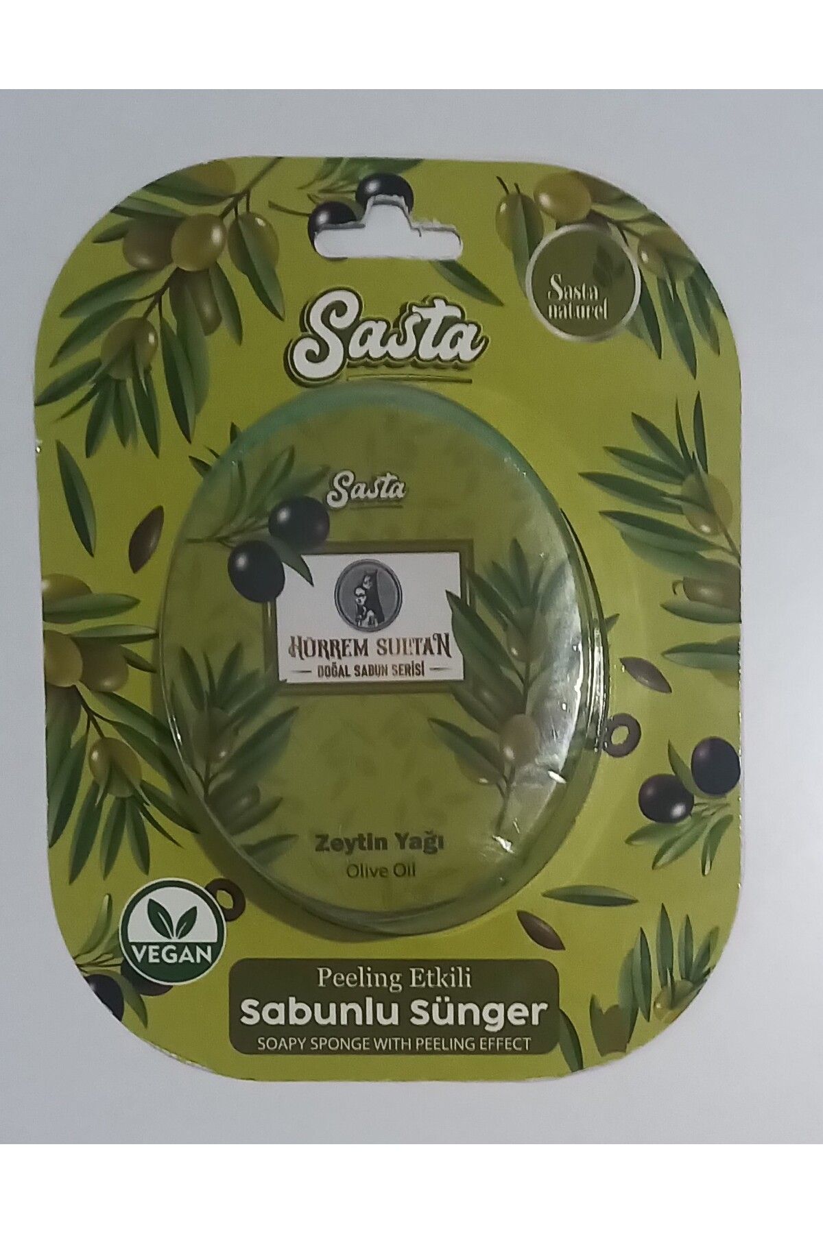 Sasta Peeling Etkili Zeytin Yağı Sabunlu Sünger
