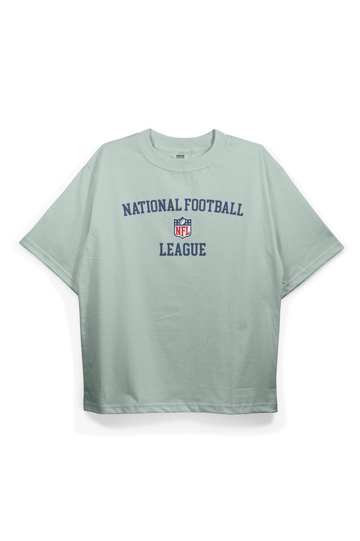Pinned Unisex NFL Baskılı Beyaz Oversize Tişört | Arka ve Ön Baskılı Pamuk Yazlık Erkek Kadın Tshirt