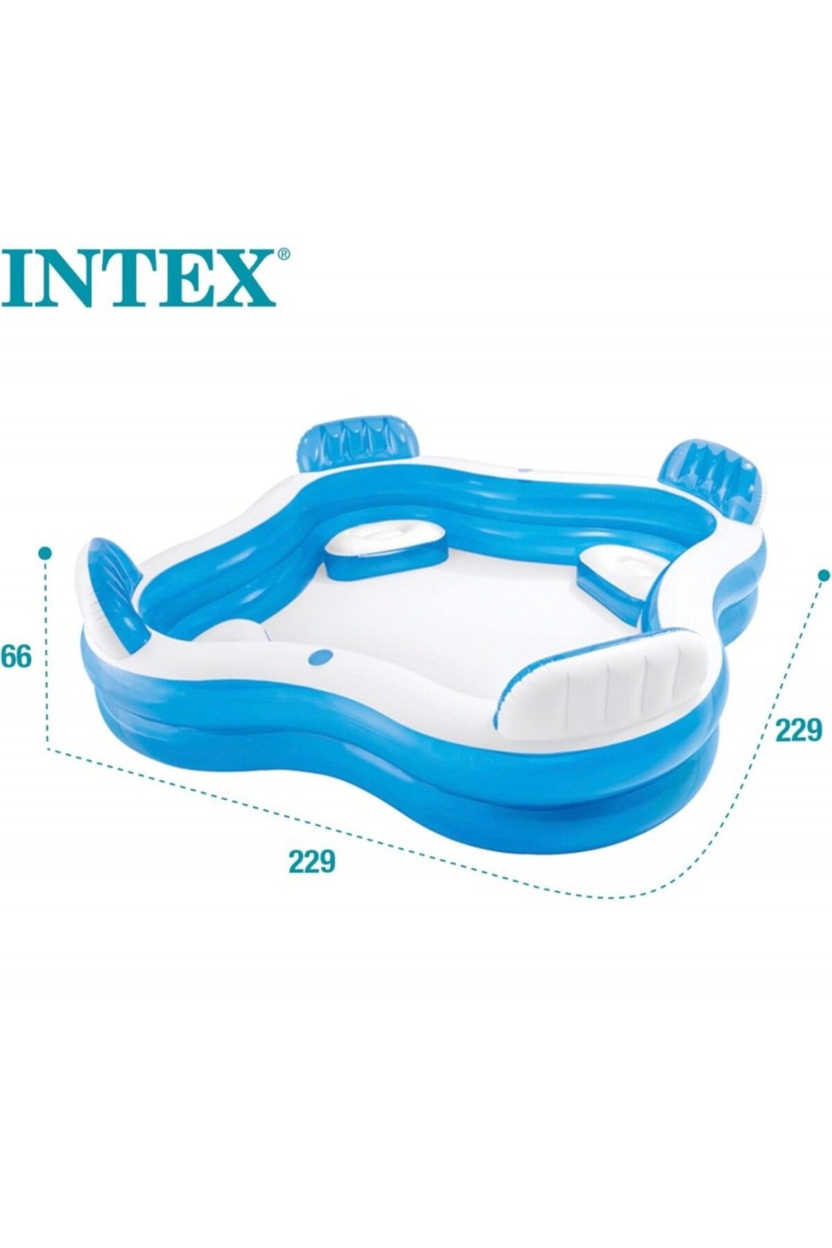 Inteks Intex 56475 Şeffaf Koltuklu Aile Boyu 2 Bölme Havuz 229 cm