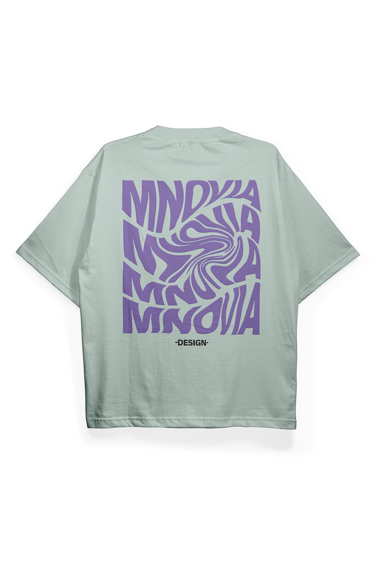 Pinned Unisex Mnovia Baskılı Beyaz Oversize Tişört | Arka ve Ön Baskılı Pamuk Yazlık Erkek Kadın Tshirt
