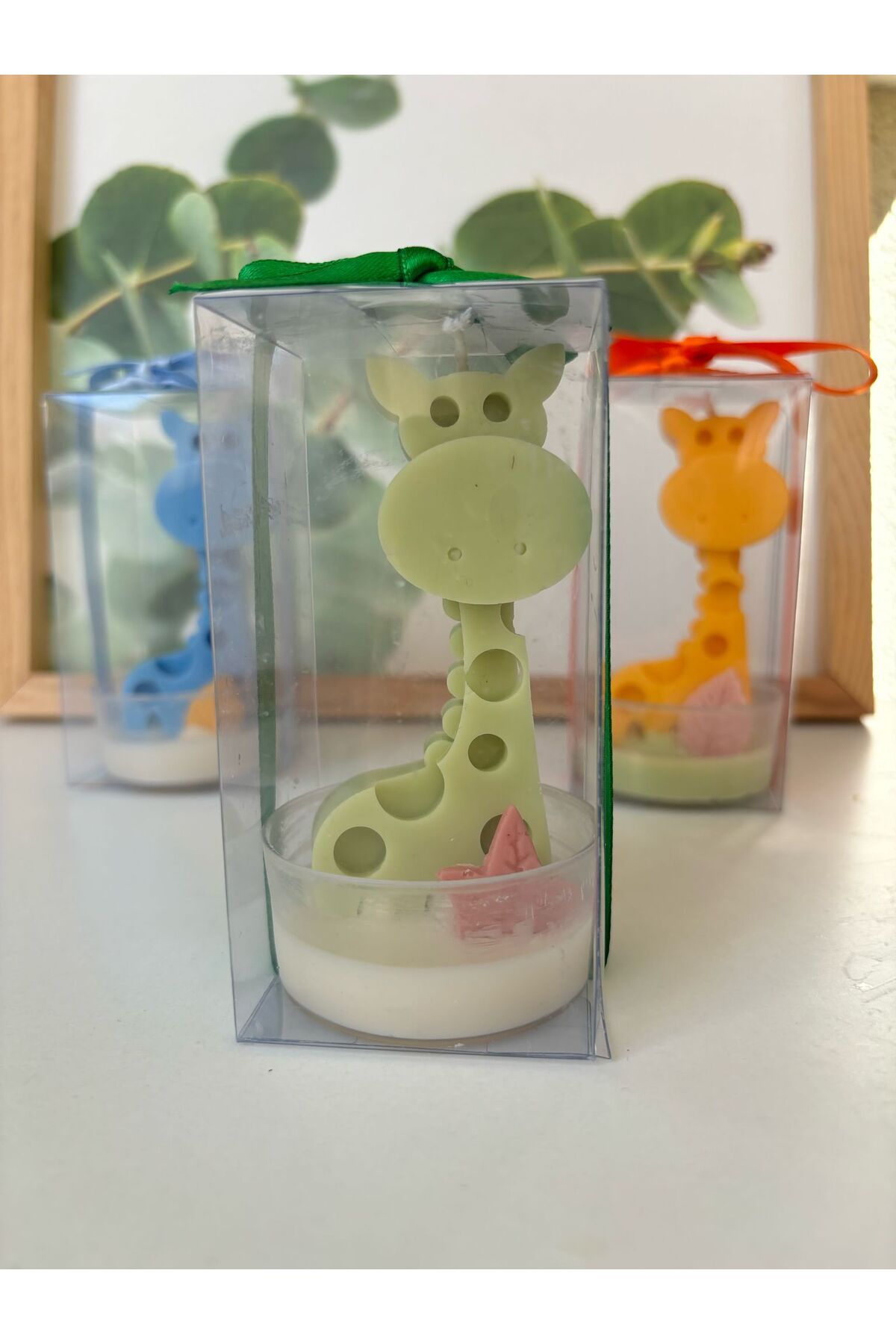 lilium candles Zürafa mum- 10 adettir- parafin-doğum günü hediyesi- sadece yeşil