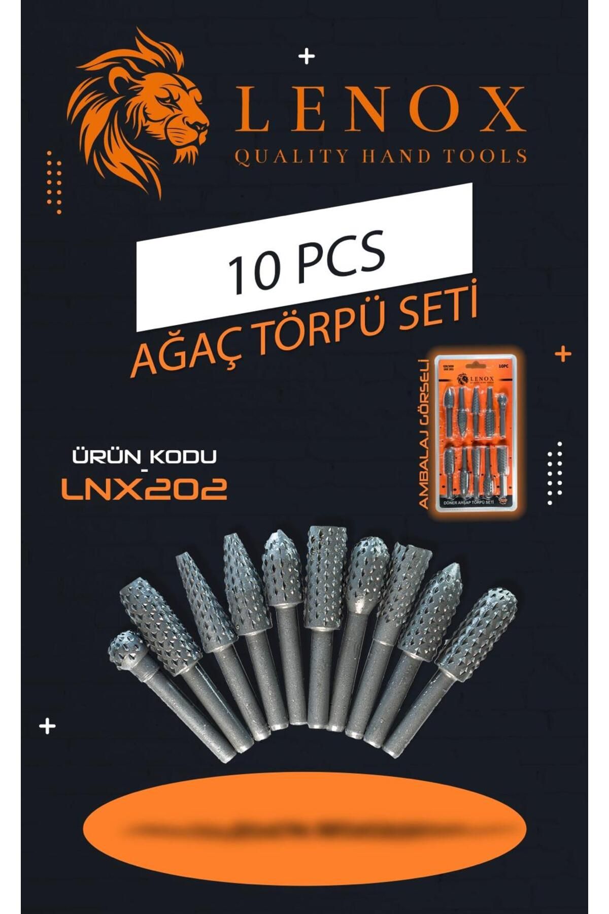 Lenox Tools 10 Parça Ahşap Törpü Seti