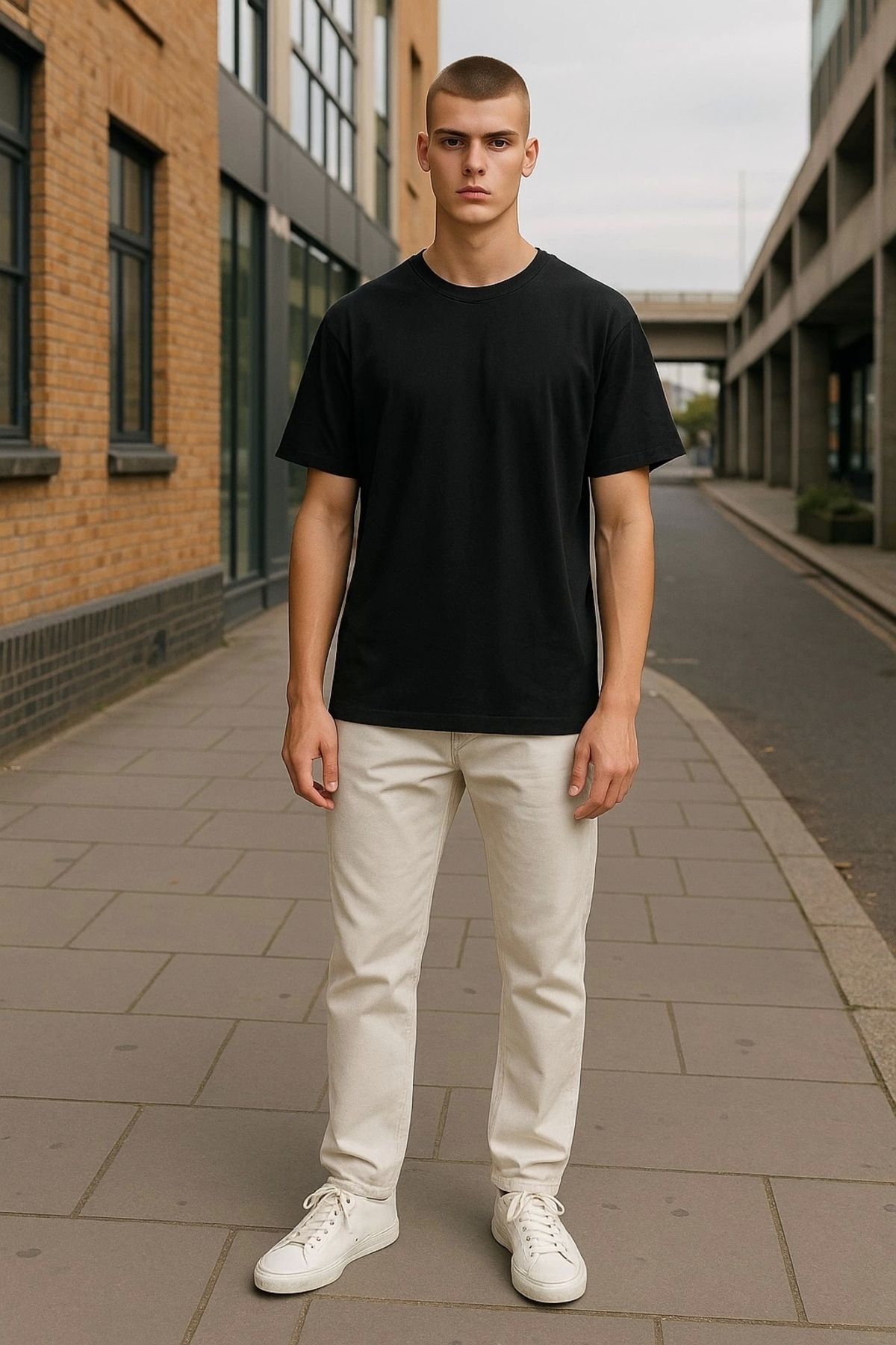 TB Terzi Bey Regular Kalıp Kadın - Erkek Unisex Basic Tişört Siyah