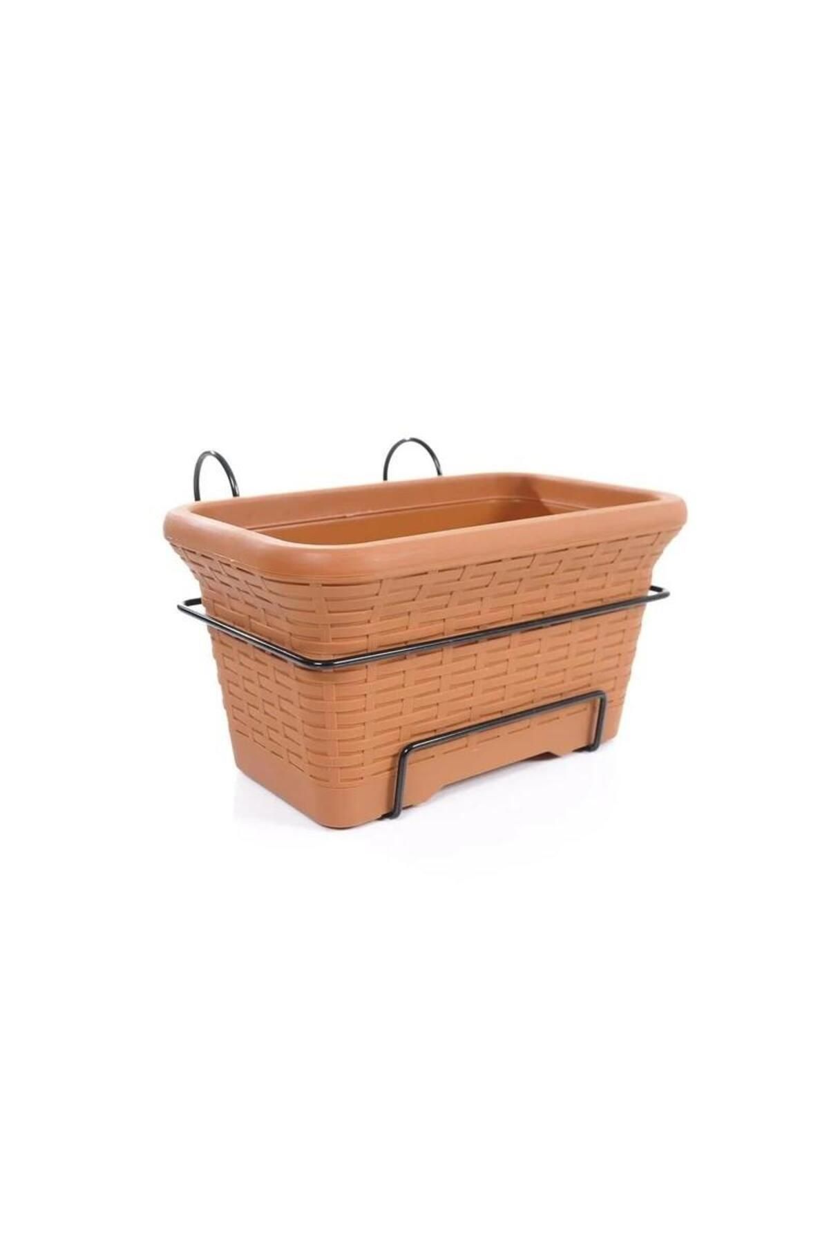 Omnipazar SO-HB01A Askılı Hasır Desen Balkon Saksı 6.5 Litre No 1