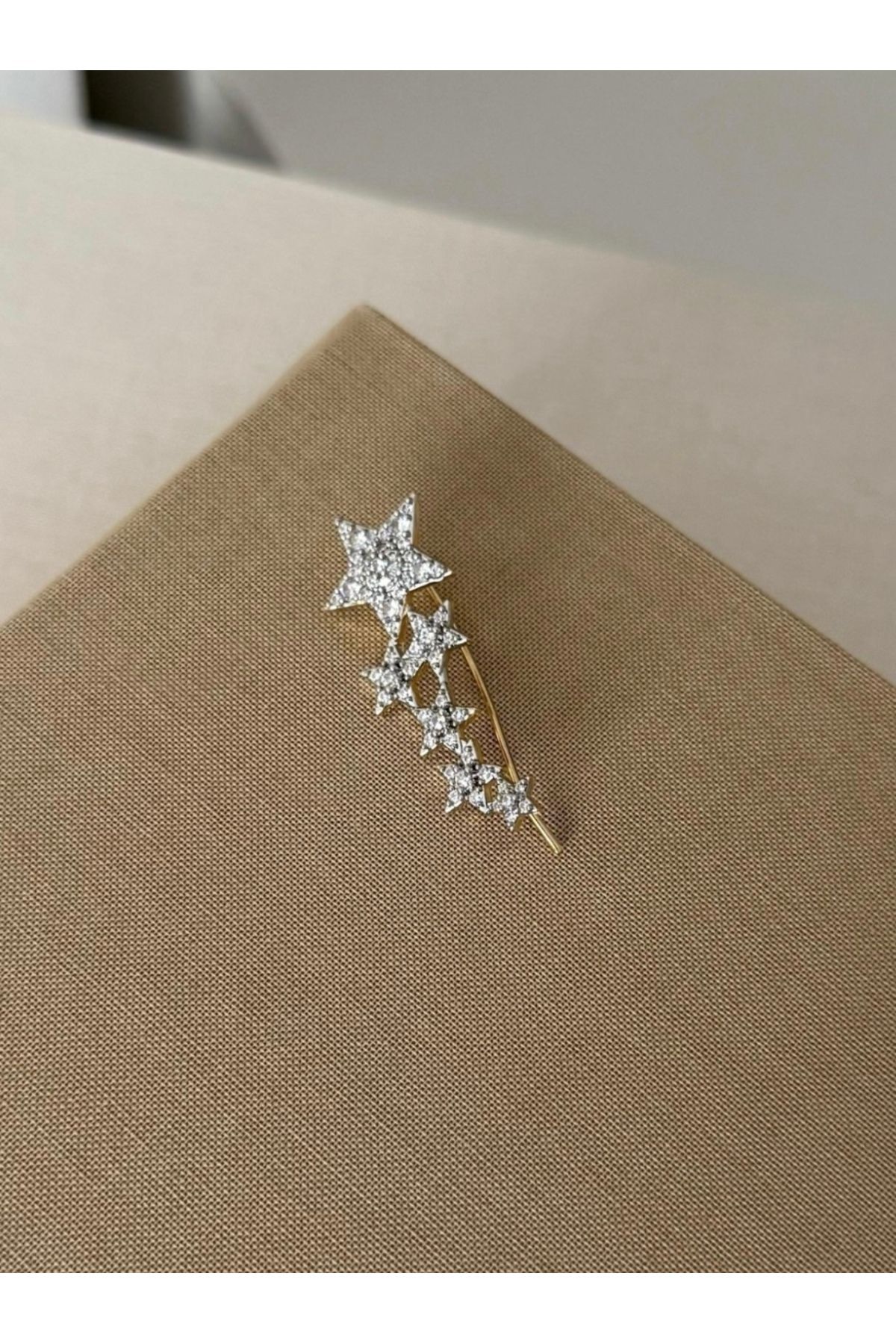 JEWELRY Simli Yıldız Taşlı Ear Cuff Küpe