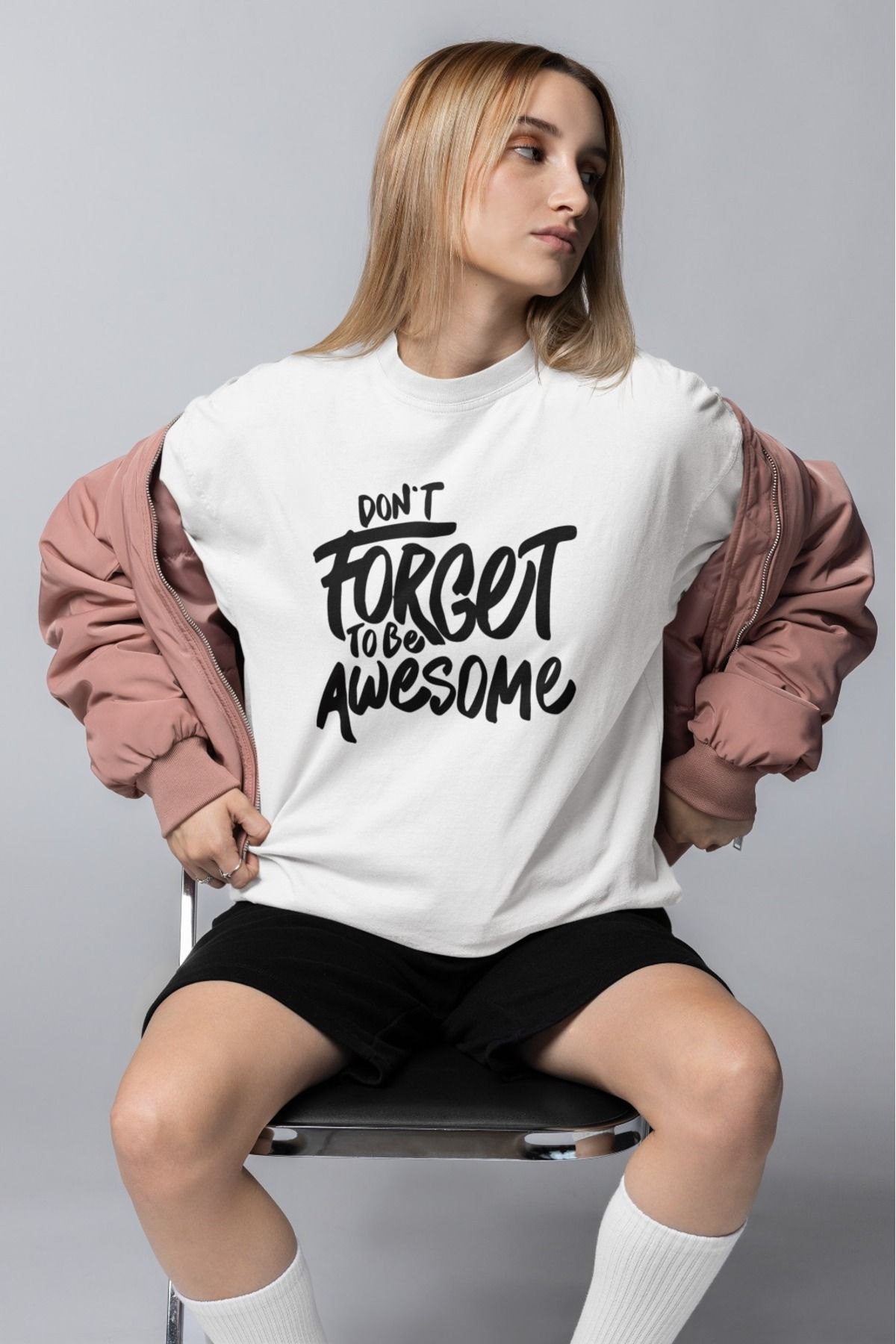 Butik %100 PAMUK ERKEK/KADIN -DON'T FORGET- TRANSFER BASKILI YUVARLAK YAKA KISA KOL TİŞÖRT