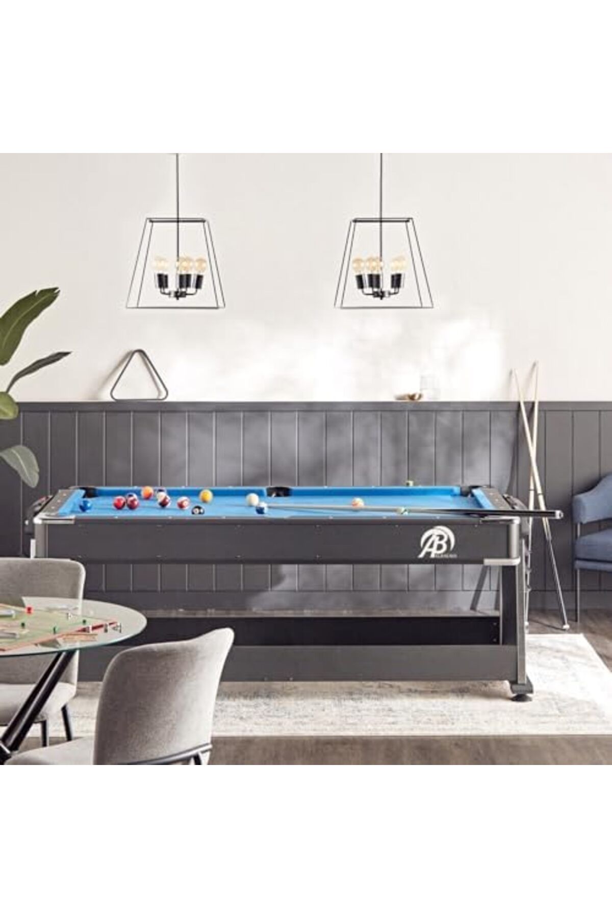 ALBADER-, 7FT 4 in 1 Multi Functional Pool Billiard Table + Air Hockey + Tennis Table + Dinning Table 3