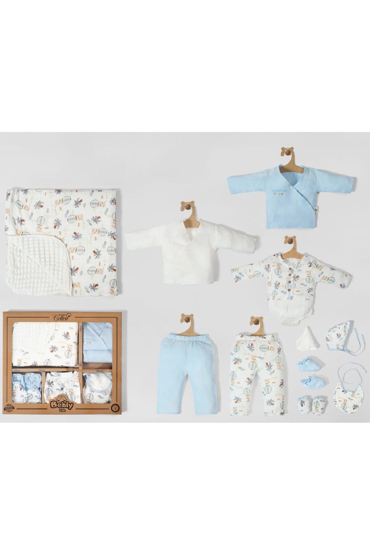 Newborn Baby MOONASELF BABY 0-3 AY FİGÜRLÜ MÜSLİN 10'LU SET