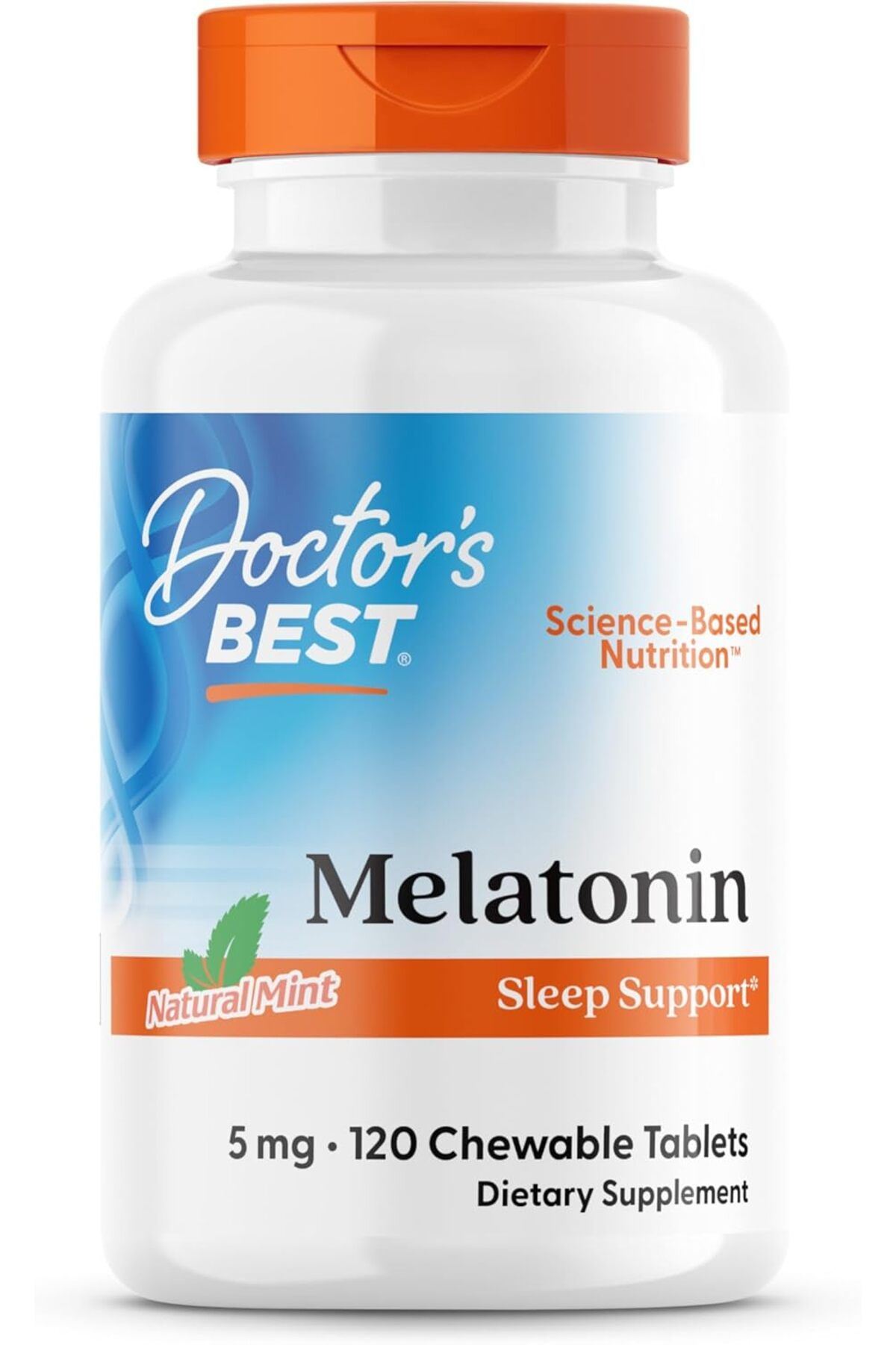 Doctor's Best Melatonin Natural Mint, 5 mg, 120 Chewable Tablets FAST Sleep Support Science-Based Nutrition