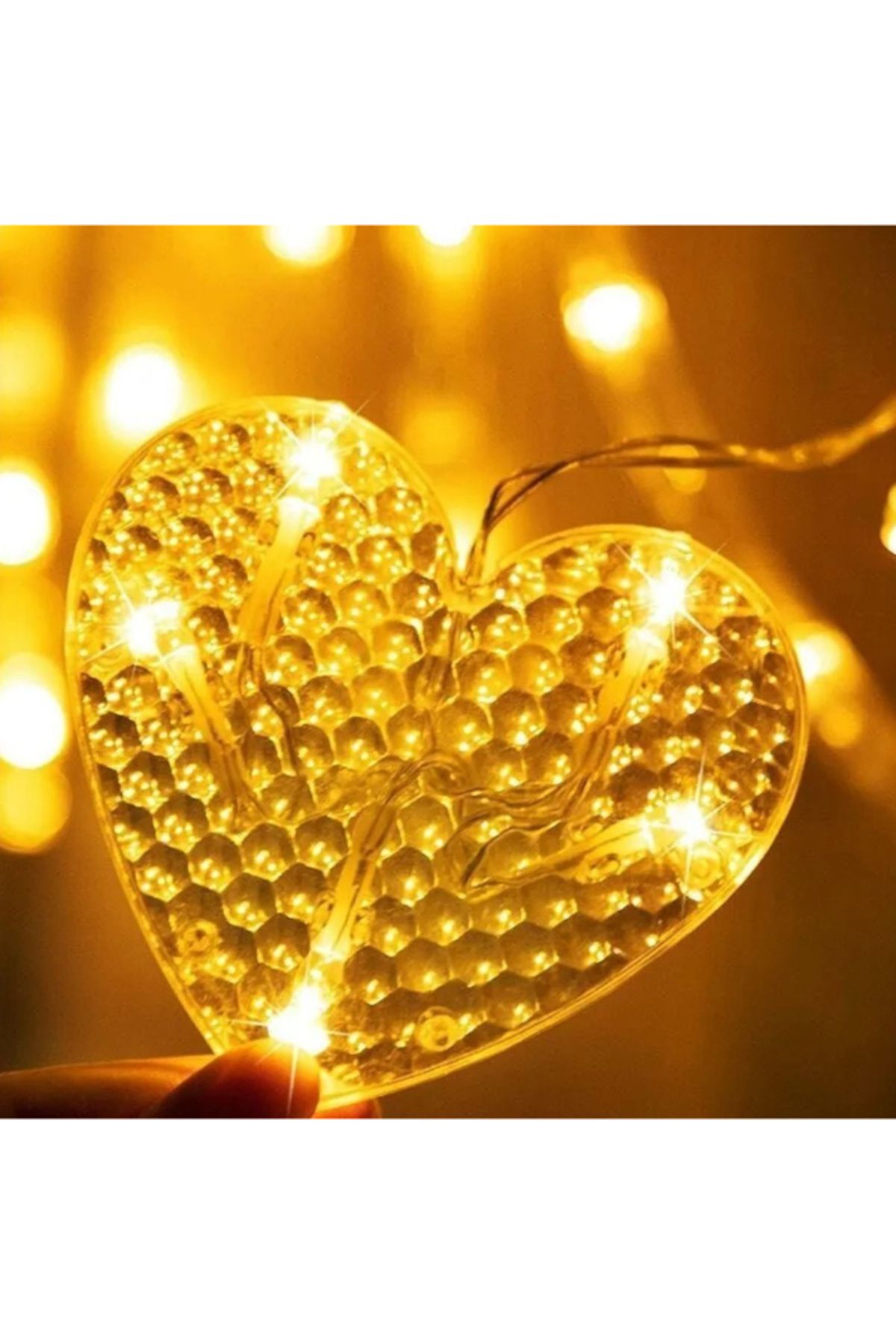 Butik Kalp Perde Led Işık 3m 6 Sıra 12 Adet Gün Işığı