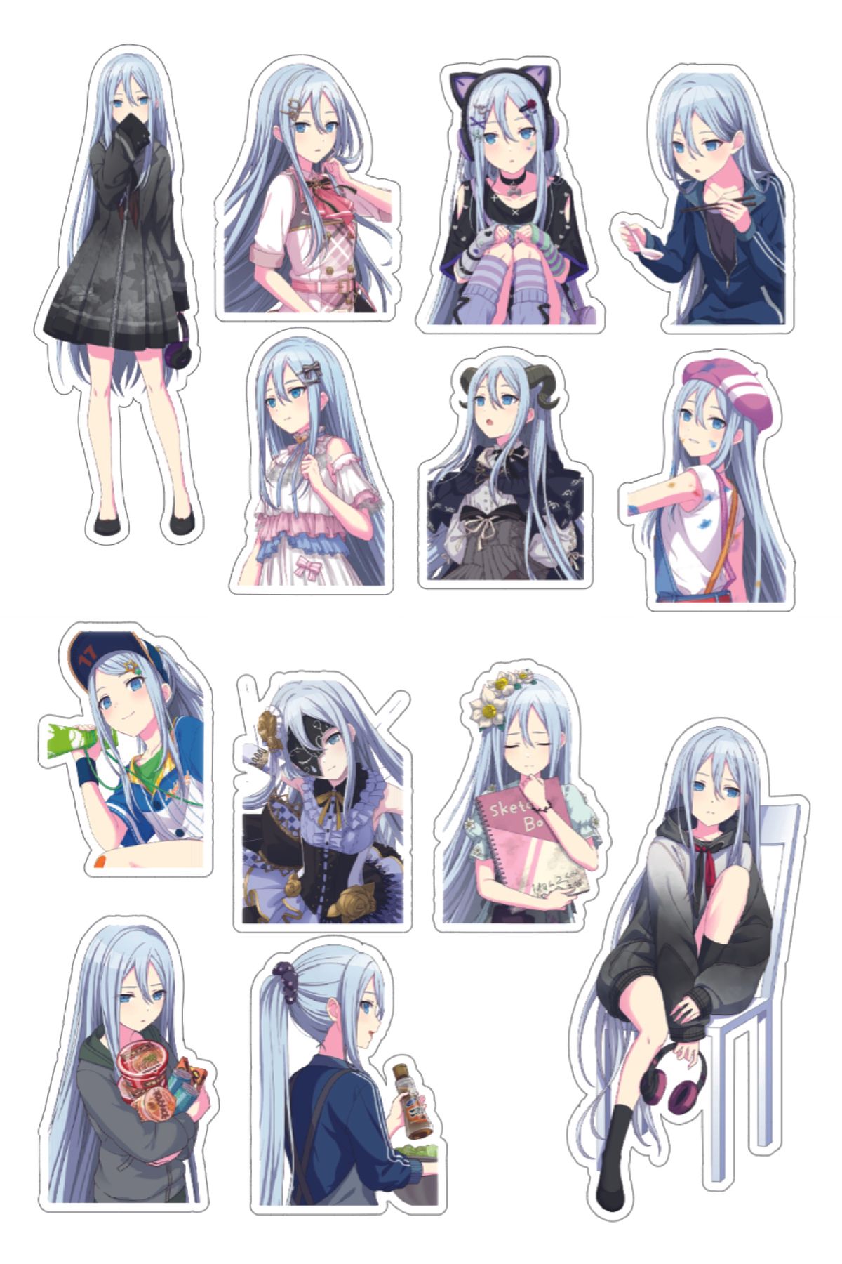 nihonwosekai Hatsune Miku Colorful Project Sekai Anime Sticker Seti Pjsekai Kanade Yoisaki