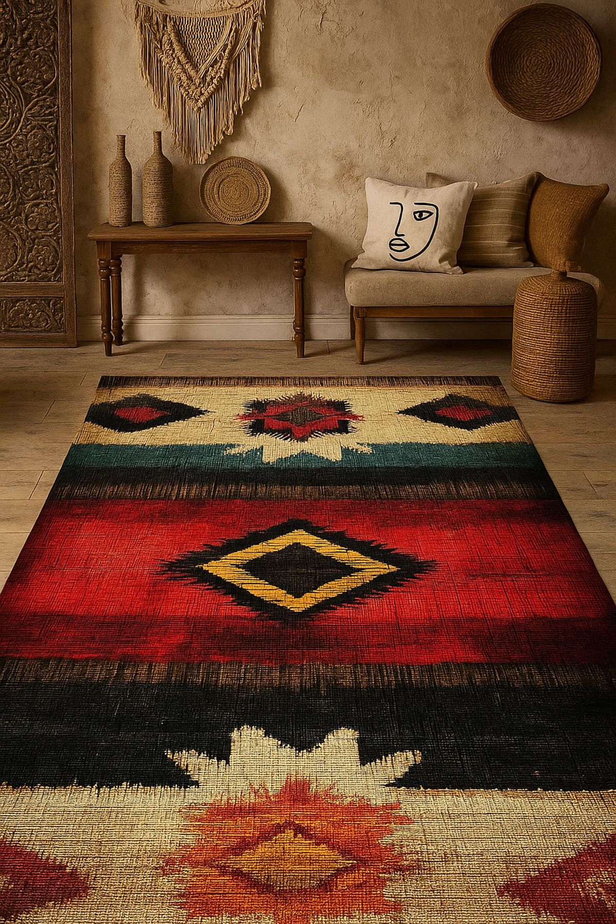 new colourse Otantik-Kaymaz Tabanlı, Makinede Yıkanabilir,Yumuşak Dokulu Halı