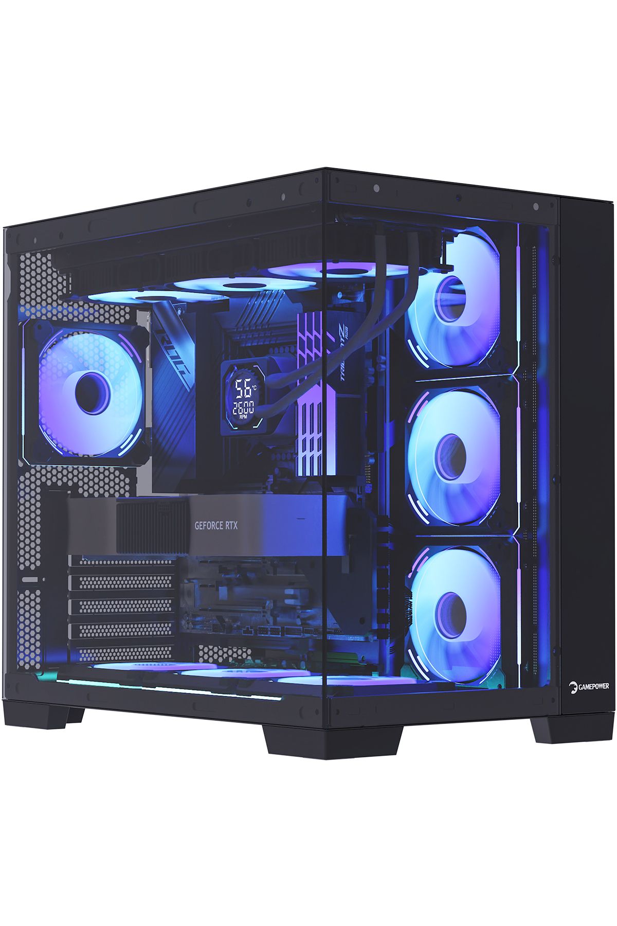 GamePower Warcry Pulse 4xARGB Fan 850W 80+ Gold (ATX 3.1 - PCI 5.1) Temperli Cam ATX Gaming (Oyuncu)
