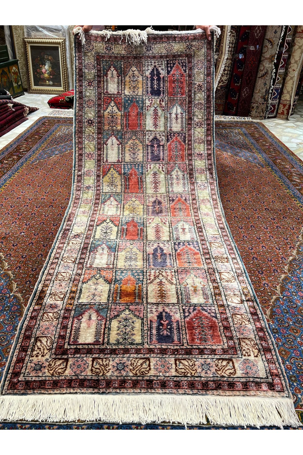 RD RAMAZAN DAĞ EL HALI SANATI El Dokuma Kayseri Floş Dokuma Saf Model Ebat 216x90