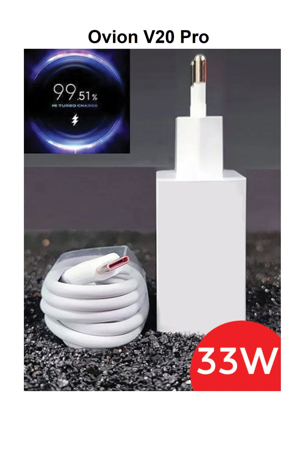 ERMER Ovion V20 Pro İçin 33W Süper Turbo Hızlı Şarj Aleti