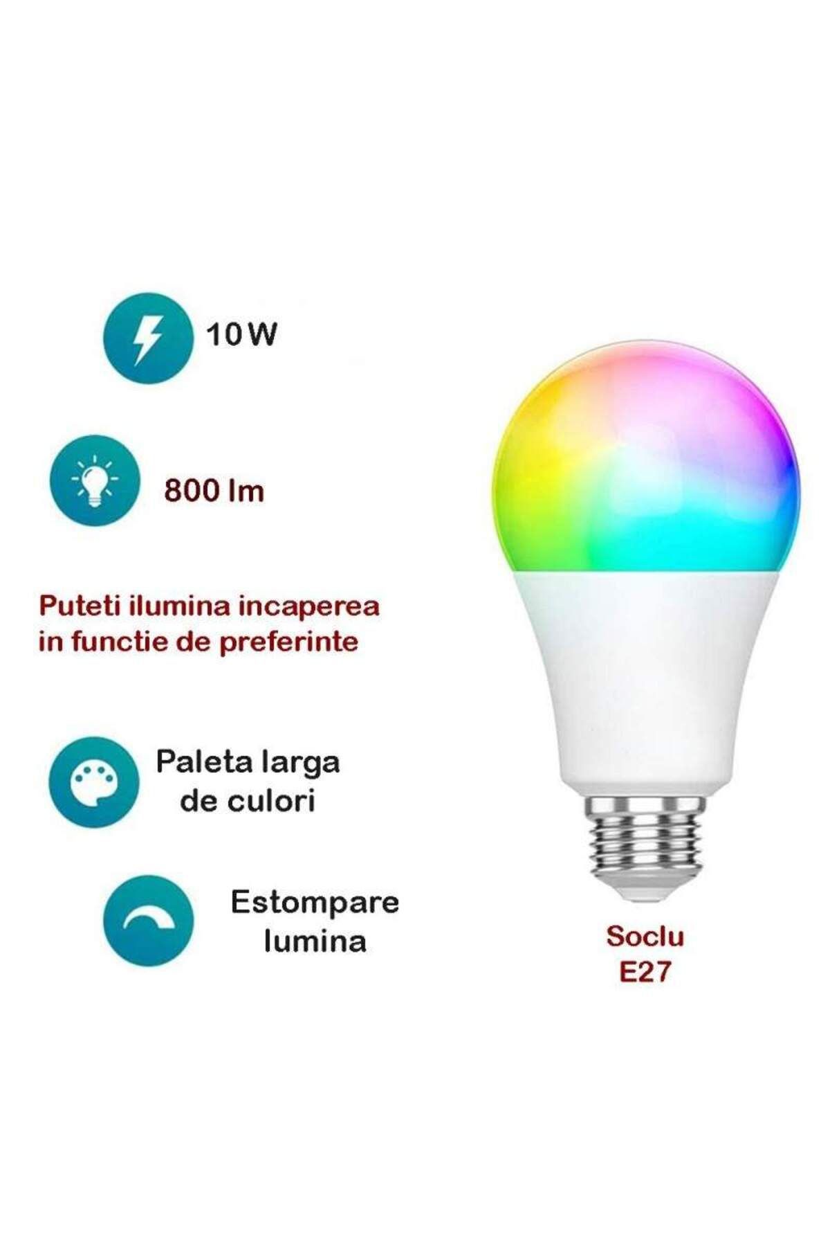 SIKS-P3 Smart RGB LED Bulb, Wi-Fi, E27, 10W, Voice Control, Compatible with Google Assistant 5