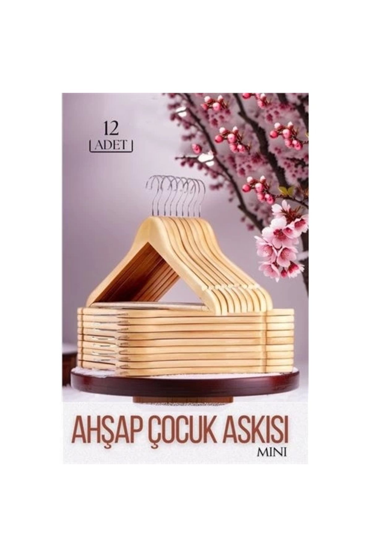 Generic Mini Ahşap Çocuk Elbise Askısı 12 ADET