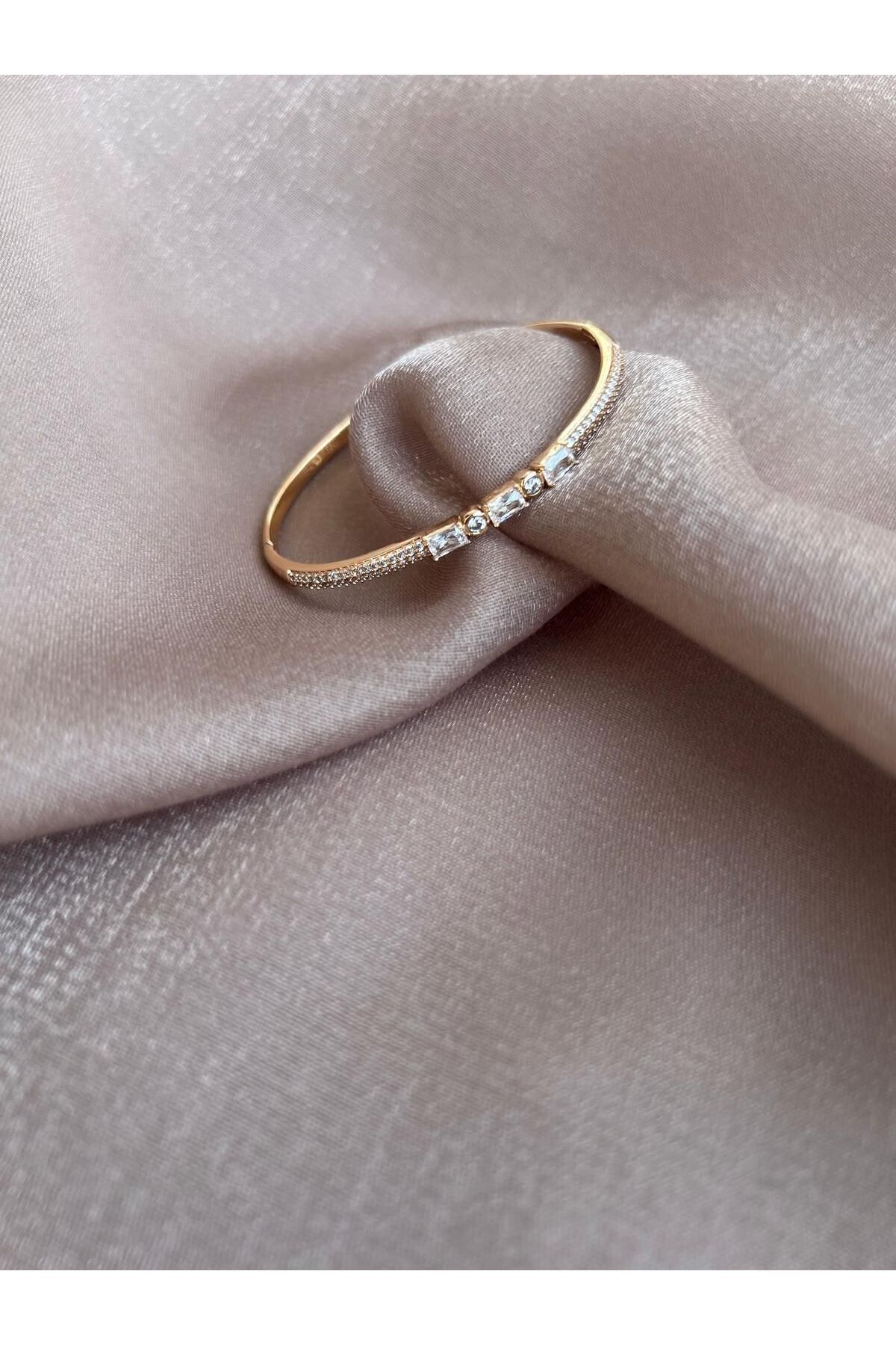 Ar Armese XUPING 18 K Zirkon Taslı Kadın Çelik Kelepçe