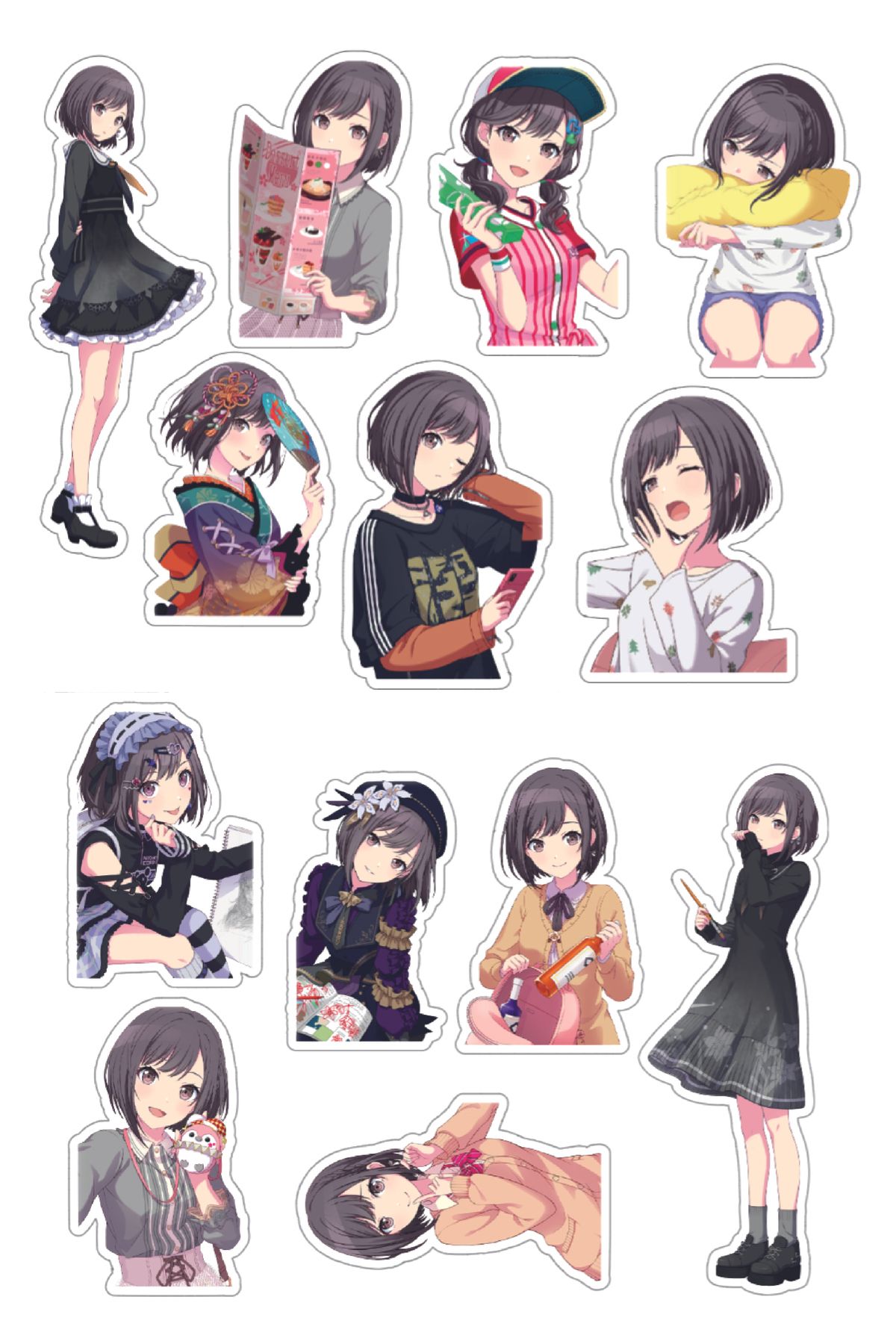 nihonwosekai Hatsune Miku Colorful Project Sekai Anime Sticker Seti Pjsekai Shinonome Ena