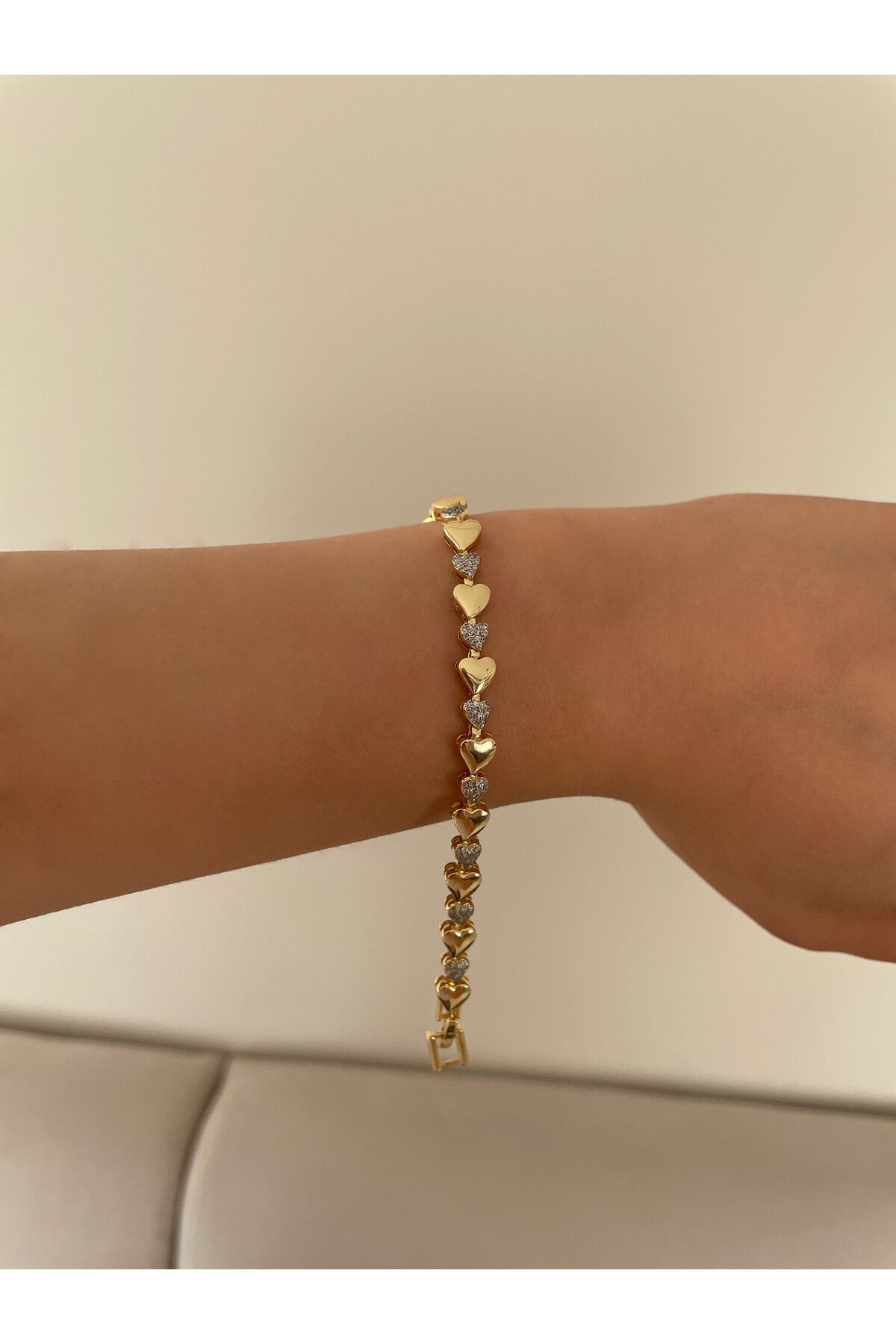 JEWELRY Romantik Zirkon Taşlı Gold Bileklik