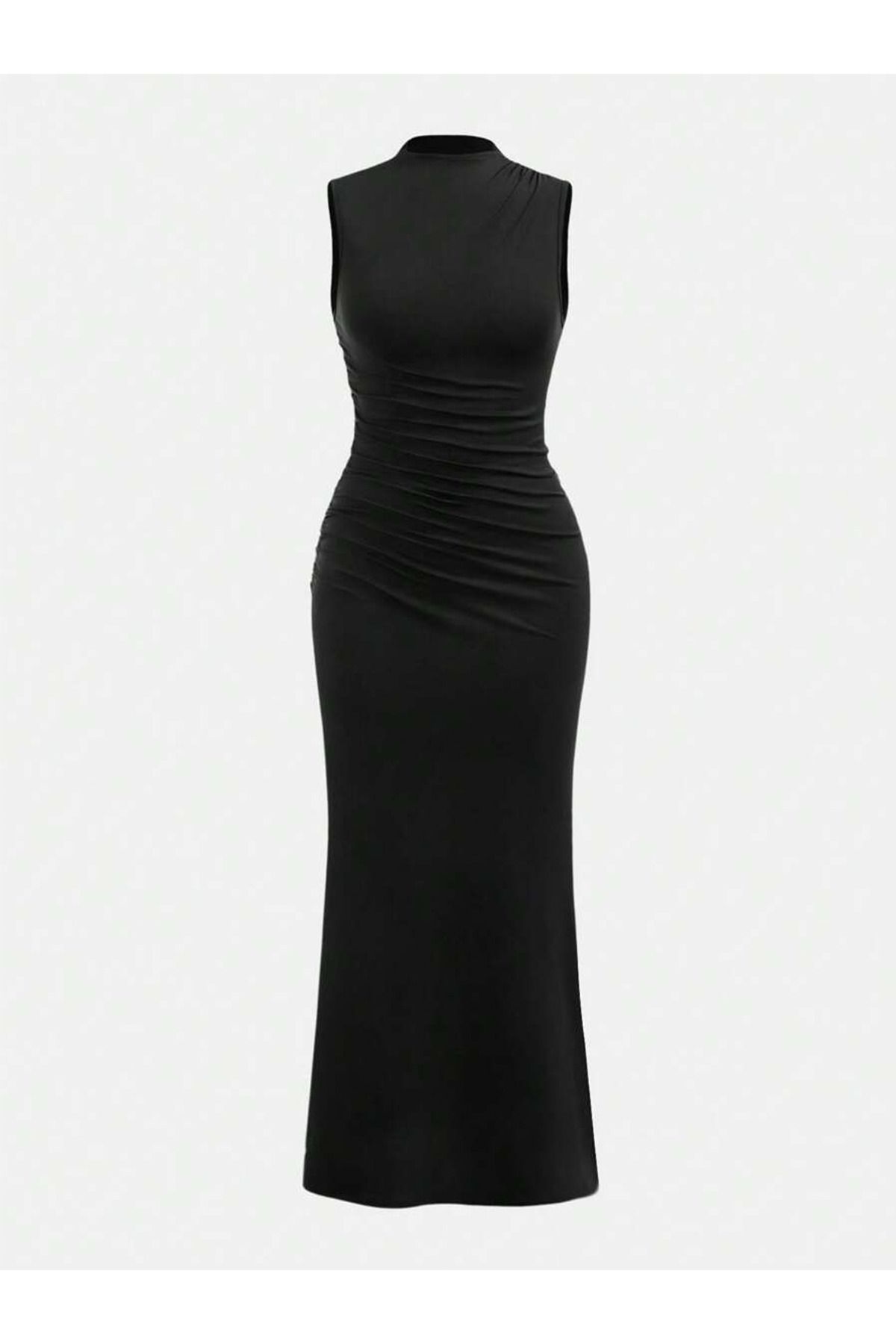peelter Kadın Soft Touch Sıfır Kol Drape Detay Maxi Elbise