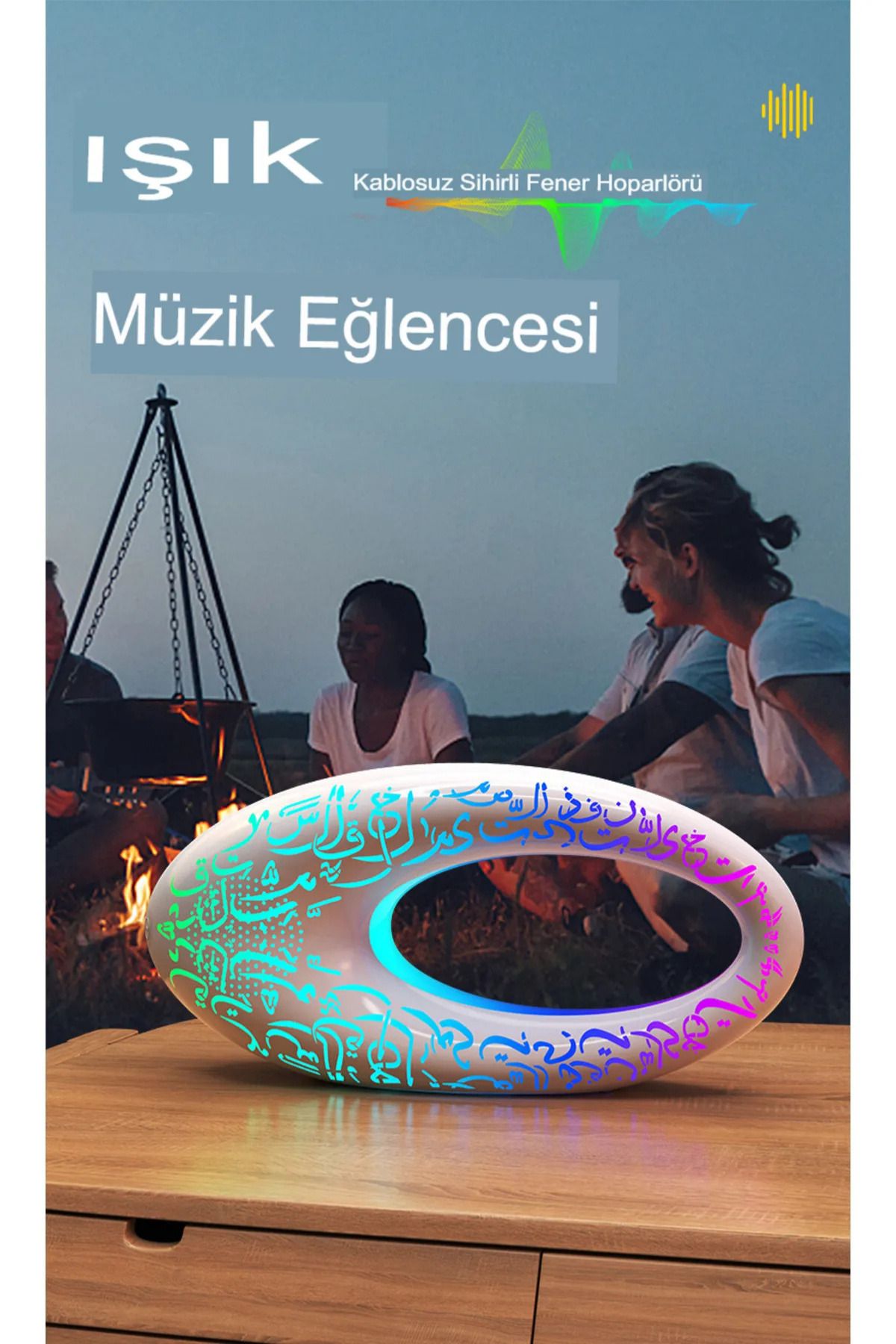 OBRAX Dubai Müze RGB Bluetooth Stereo müzik Hoparlör Gece Lambası Kablosuz Aktif Müzikle Çalışan Hoparlör