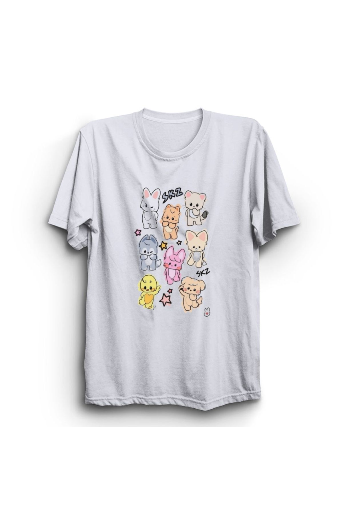 The Fame Stray Kids, Skzoo, SKZ, Korean Music, K-Pop Müzik Grubu, Unisex, %100 Pamuk Tişört