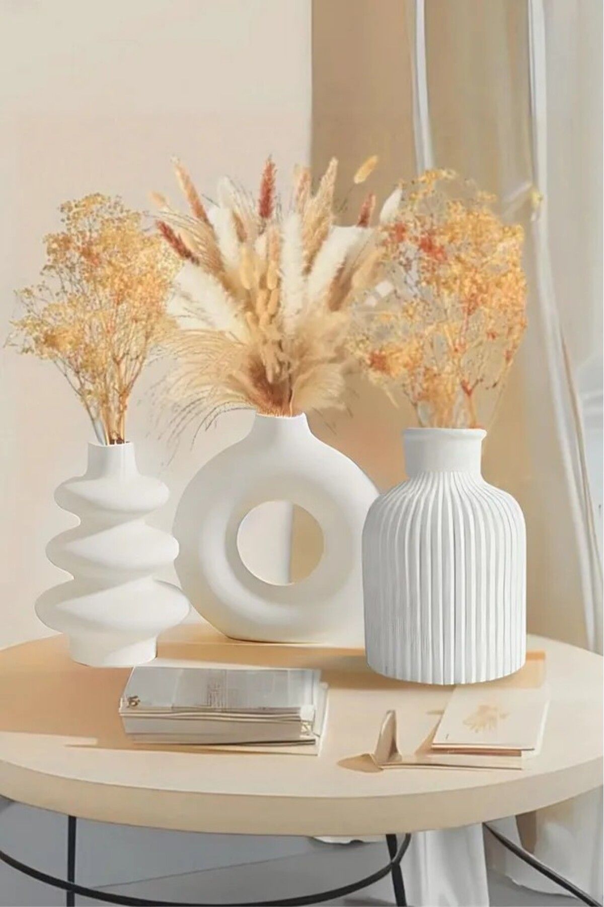 LORDROS 3lü İskandinav Tarzı Bohem Vazo Hediyelik Pinterest Pampas Vazosu Set Vazo Dekoratif Eşya