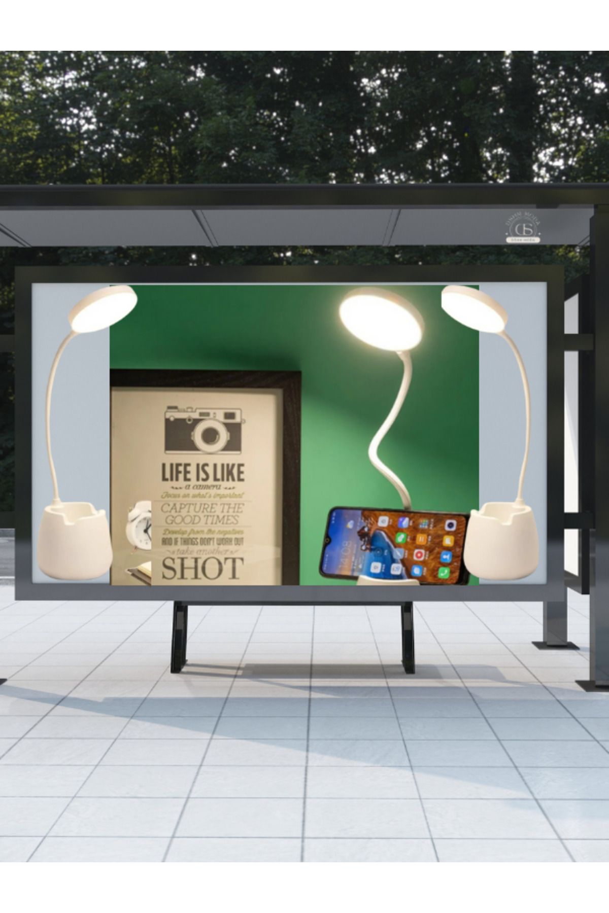 Arya 3 Modlu Kıvrımlı Bükülebilir Kalemlikli Masa Lambası – USB Şarjlı, LED Işıklı, Telefon Standlı