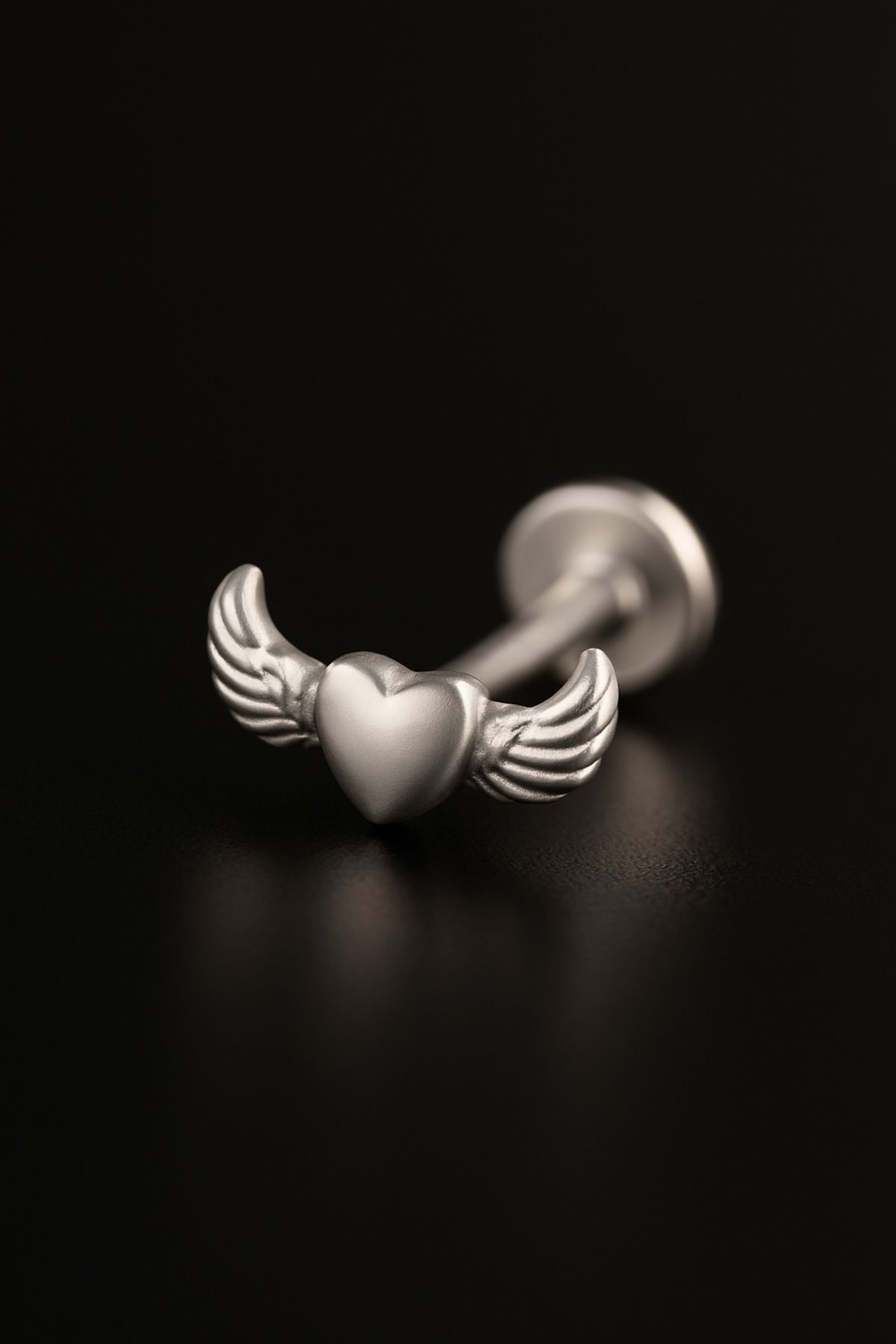 depozoom 316l Cerrahi Çelik Kıkırdak Tragus Ve Tüm Kulak Bölgesine Uygun Kanatlı Kalp Piercing