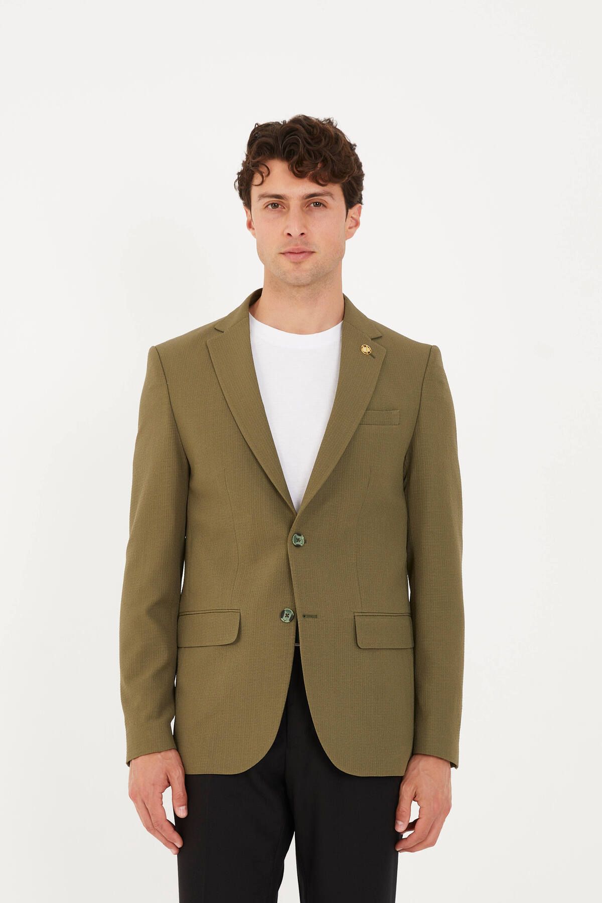 The Tailor Classics Dokulu Kumaş Çift Yırtmaçlı Blazer Ceket