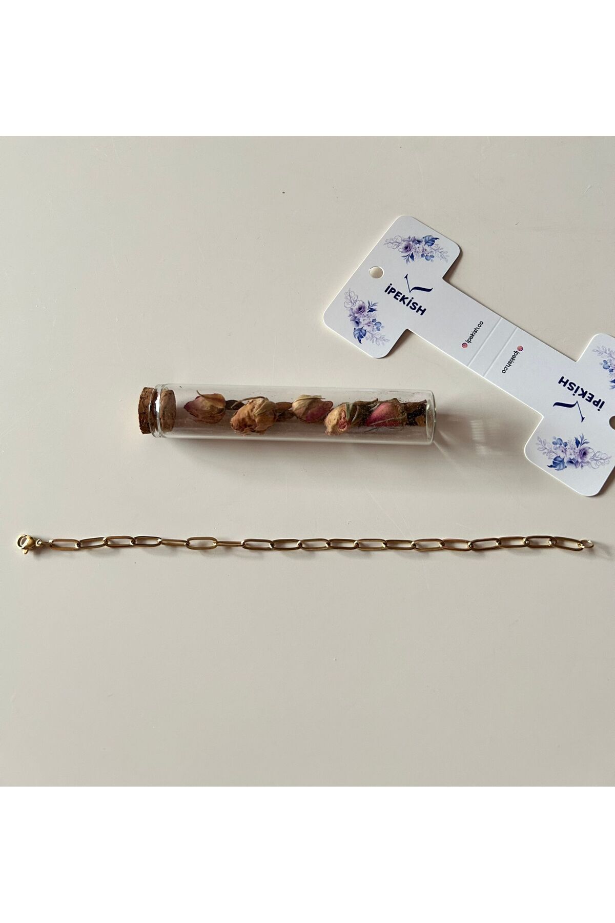 Cheecky Chic İpekish | Gold Renk, 21 cm, Paslanmaz Çelik, Unisex - Bileklik