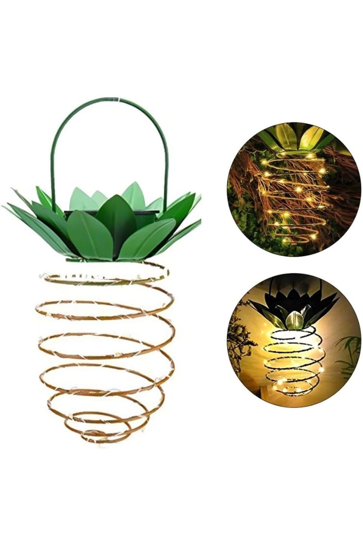 STOREMAX nffastore Solar Güneş Enerjili, 30 Led Ananas Bahçe Lambası, IP66 Su Geçirmez, Bahçe, Teras, V