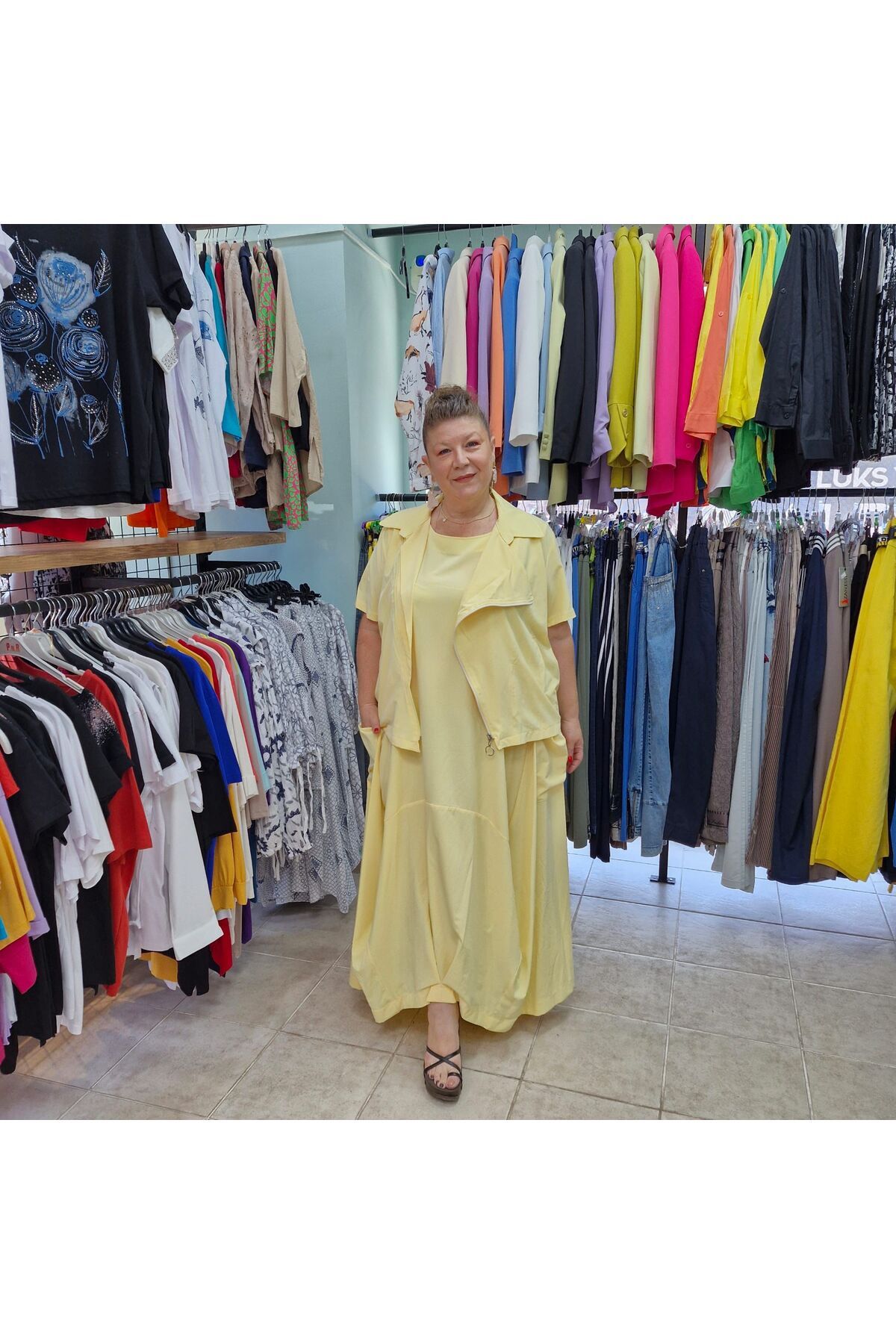 Nihal Eren Butik Büyük Beden İkili Takım Rahat Kesim Elbise