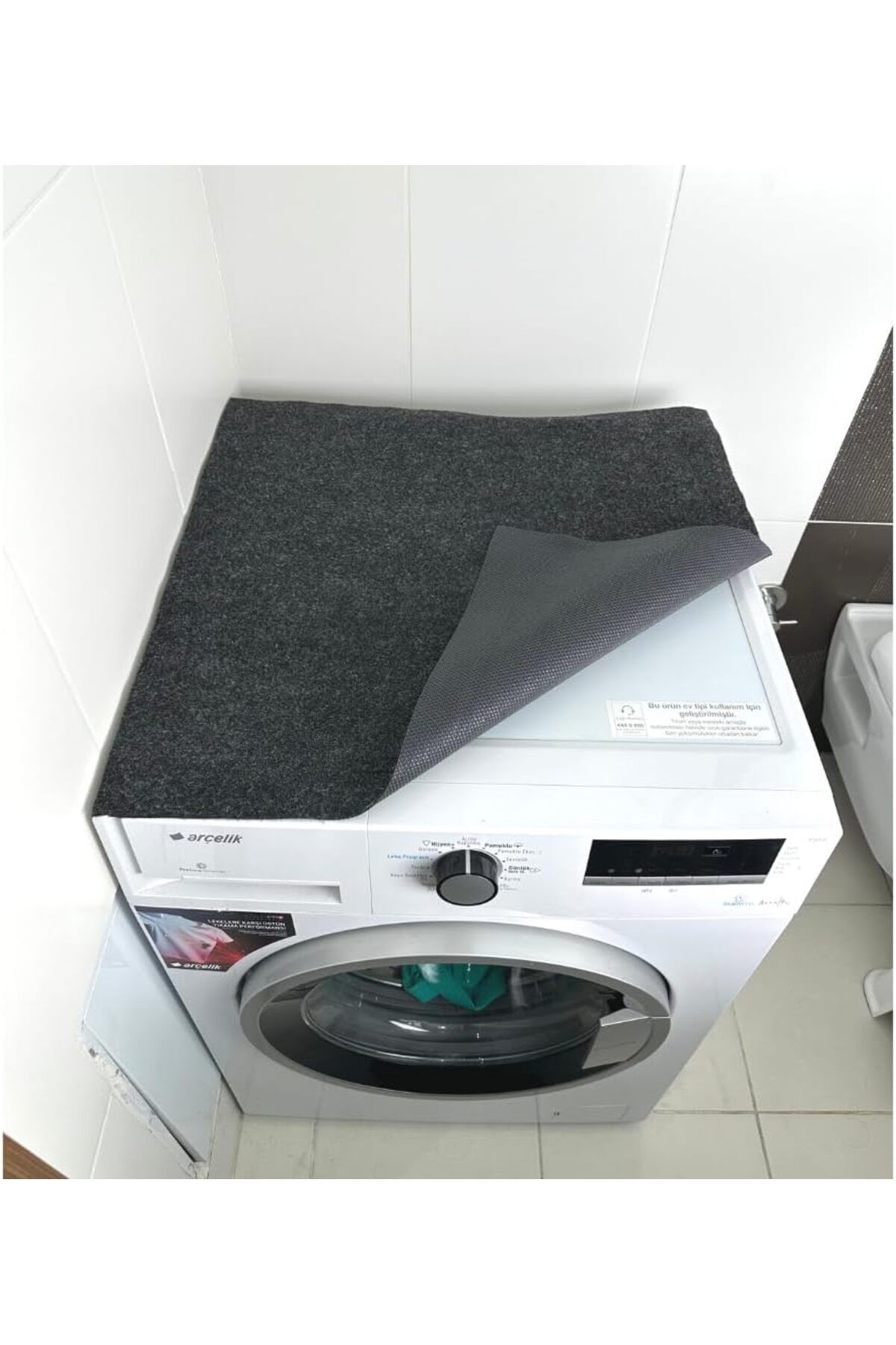 STOREMAX mrttnca Çamaşır Makinası Örtüsü Koruma Matı Kaymaz Taban Sıvı Geçirmez Yıkanabilir trndy Uyumlu