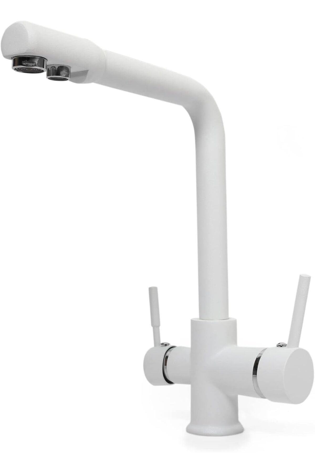 STOREMAX jvnnastore 3 Yollu Sıcak-Soğuk Arıtma Su Girişli Mutfak Eviye Bataryası, Beyaz 646268