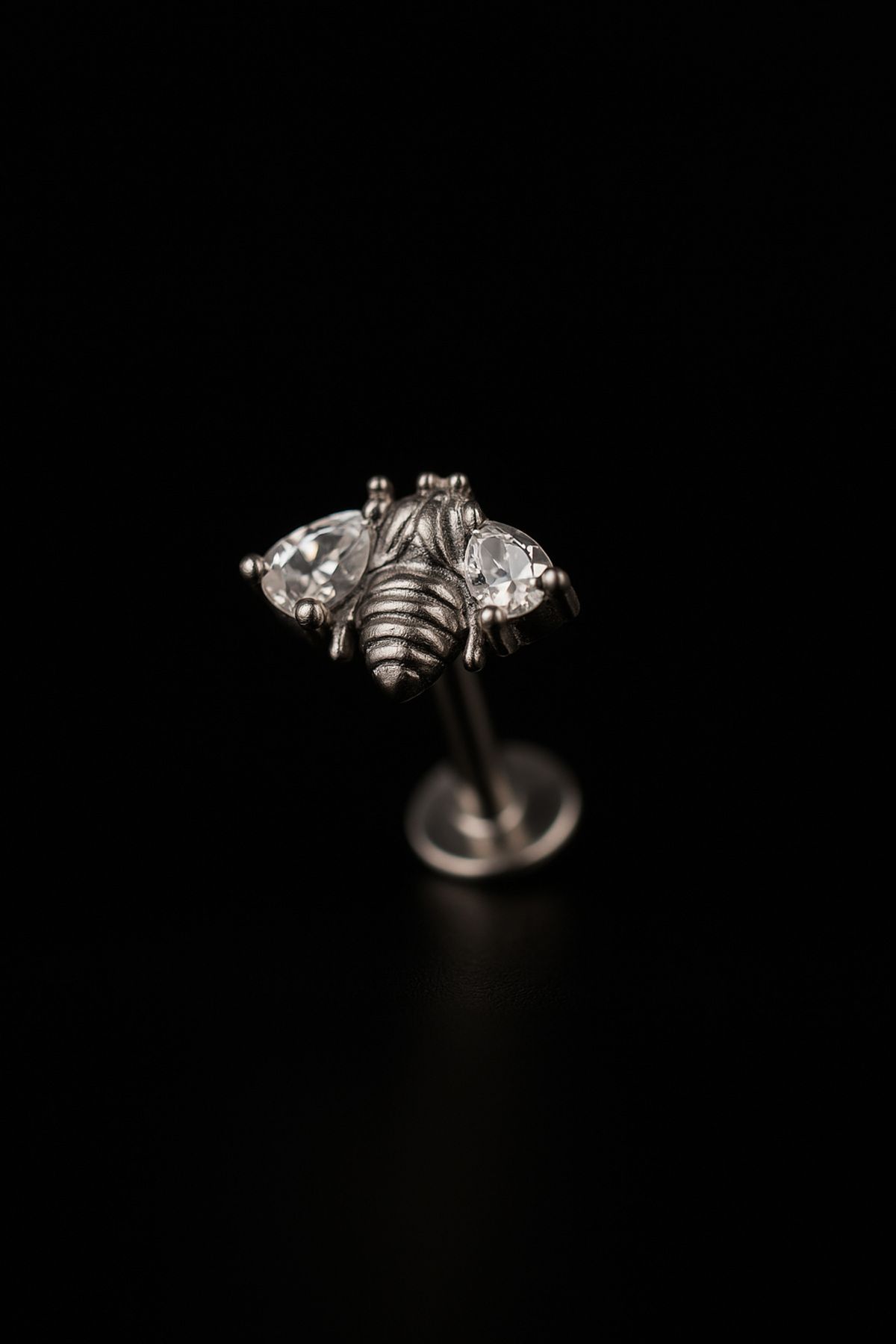 depozoom 316l Cerrahi Çelik Kıkırdak Tragus Ve Tüm Kulak Bölgesine Uygun ARI Zirkon Taş Piercing