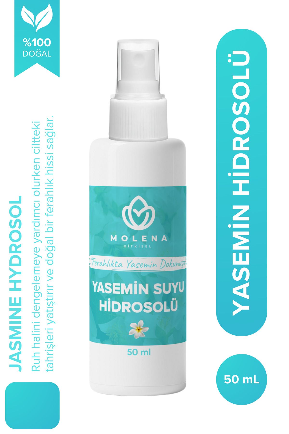 MOLENA BİTKİSEL Yasemin Suyu Hidrosolü 50 ml - Ferahlatıcı Etki