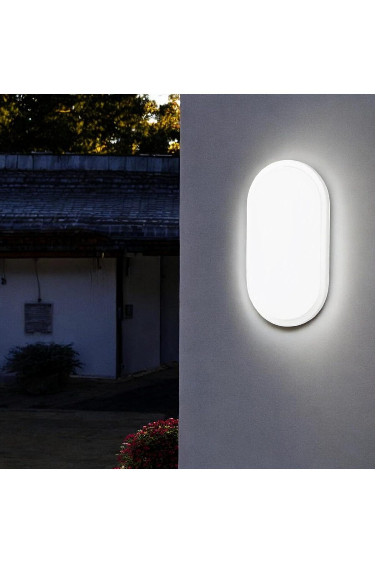 STOREMAX nffastore 20W Oval Beyaz Led Nem Su Geçirmez Banyo Bahçe Balkon Tavan Duvar Lambası 6500K Beyaz I